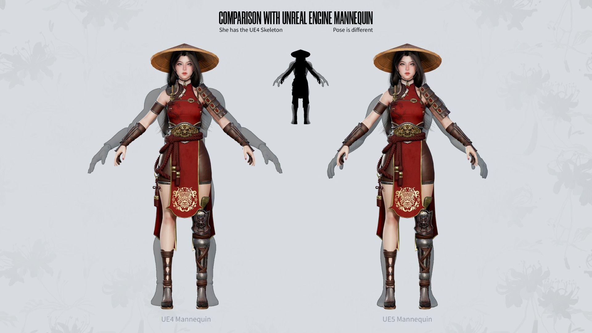 Samurai Girl Tomoe - Game Ready Low-poly 3D model_12