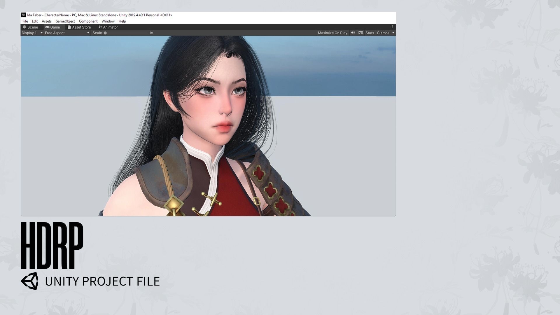 Samurai Girl Tomoe - Game Ready Low-poly 3D model_20