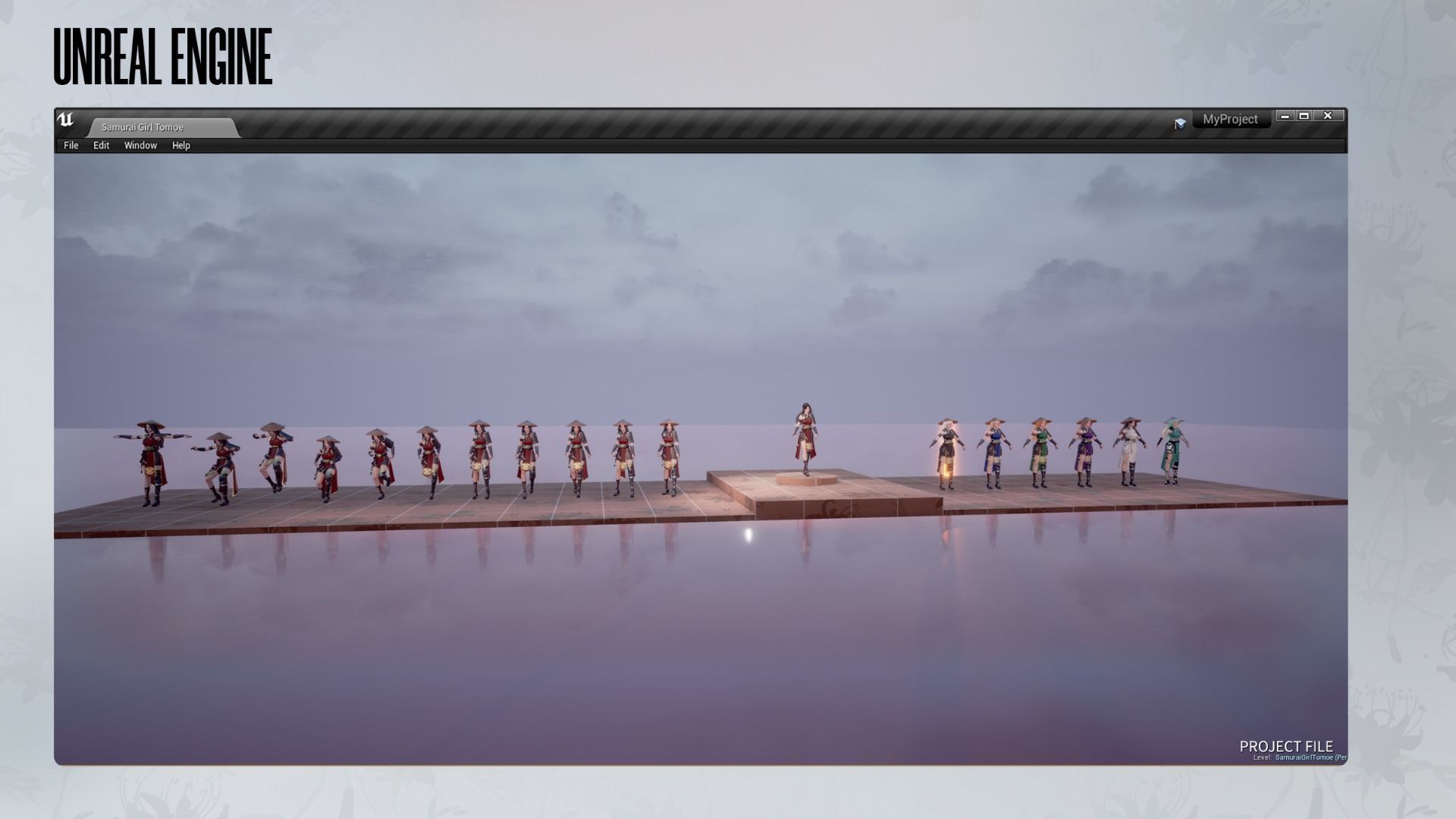 Samurai Girl Tomoe - Game Ready Low-poly 3D model_17