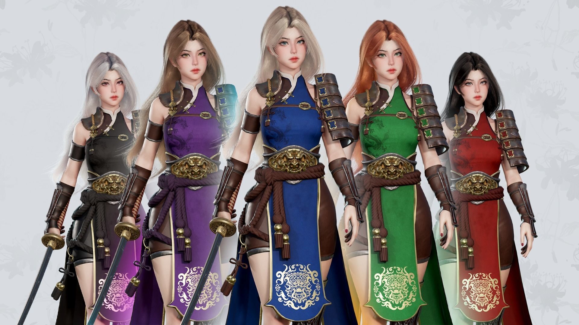 Samurai Girl Tomoe - Game Ready Low-poly 3D model_7