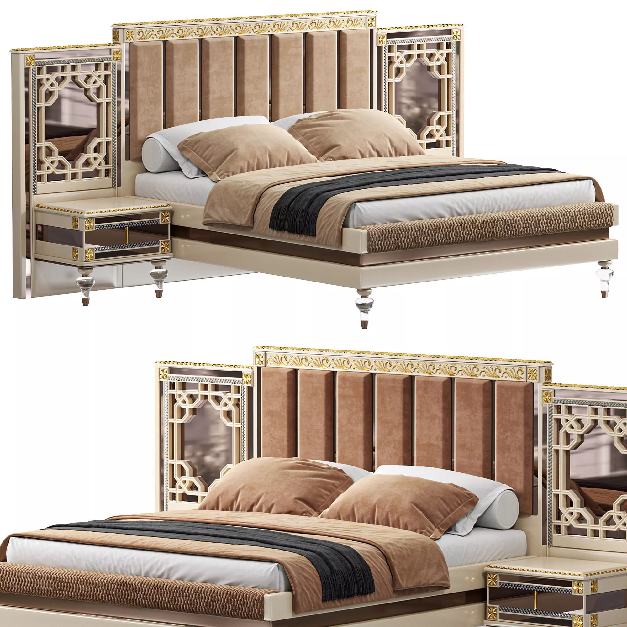 Ayesfa Luxury Bed By Evgor 3D model