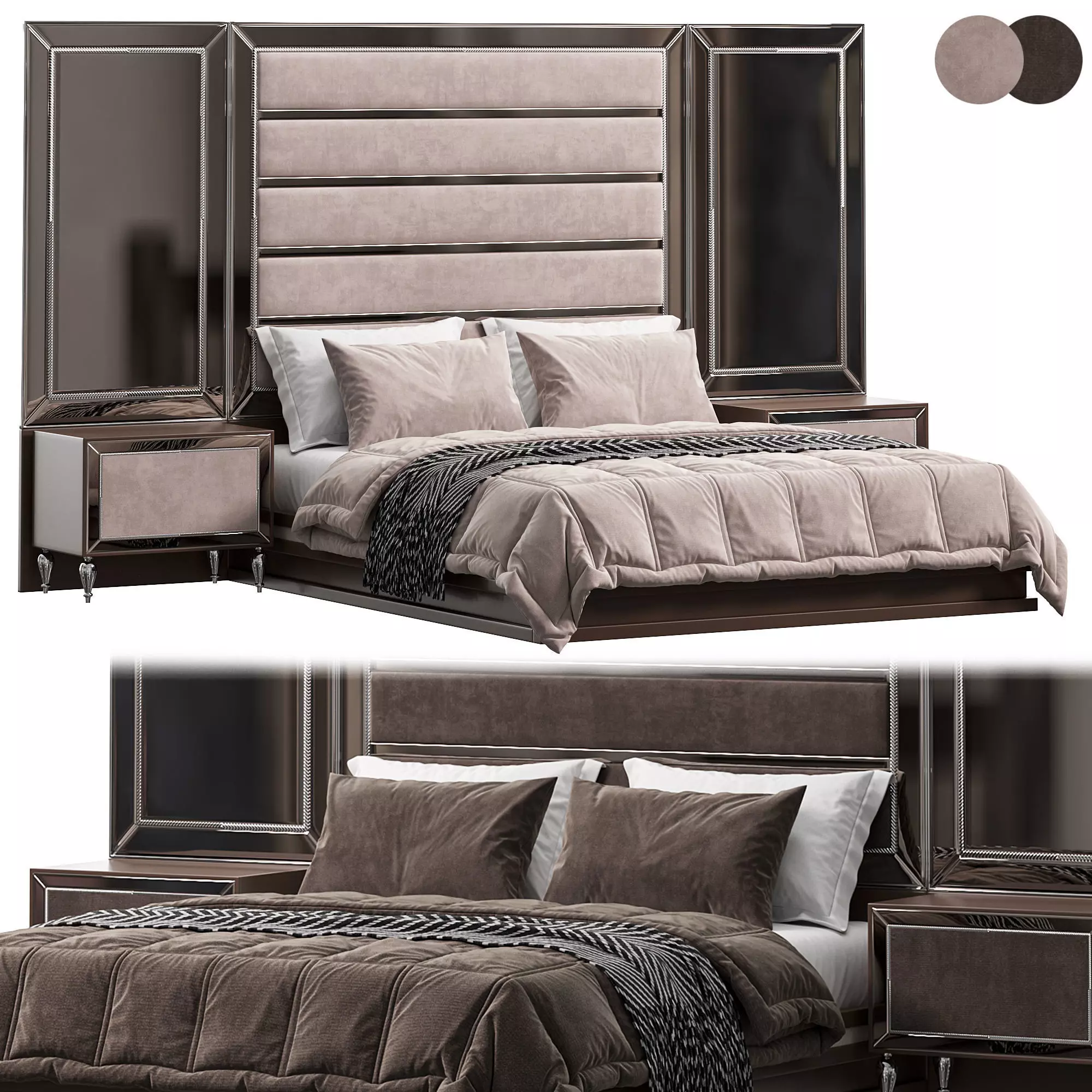 Lerza Luxury Bed By Evgor Collection 3D model