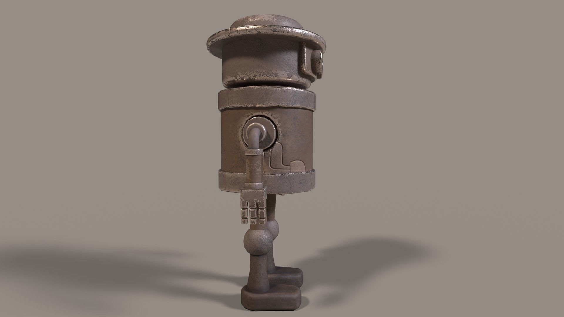 Simple Stylized Low-poly Robot Low-poly 3D model_16