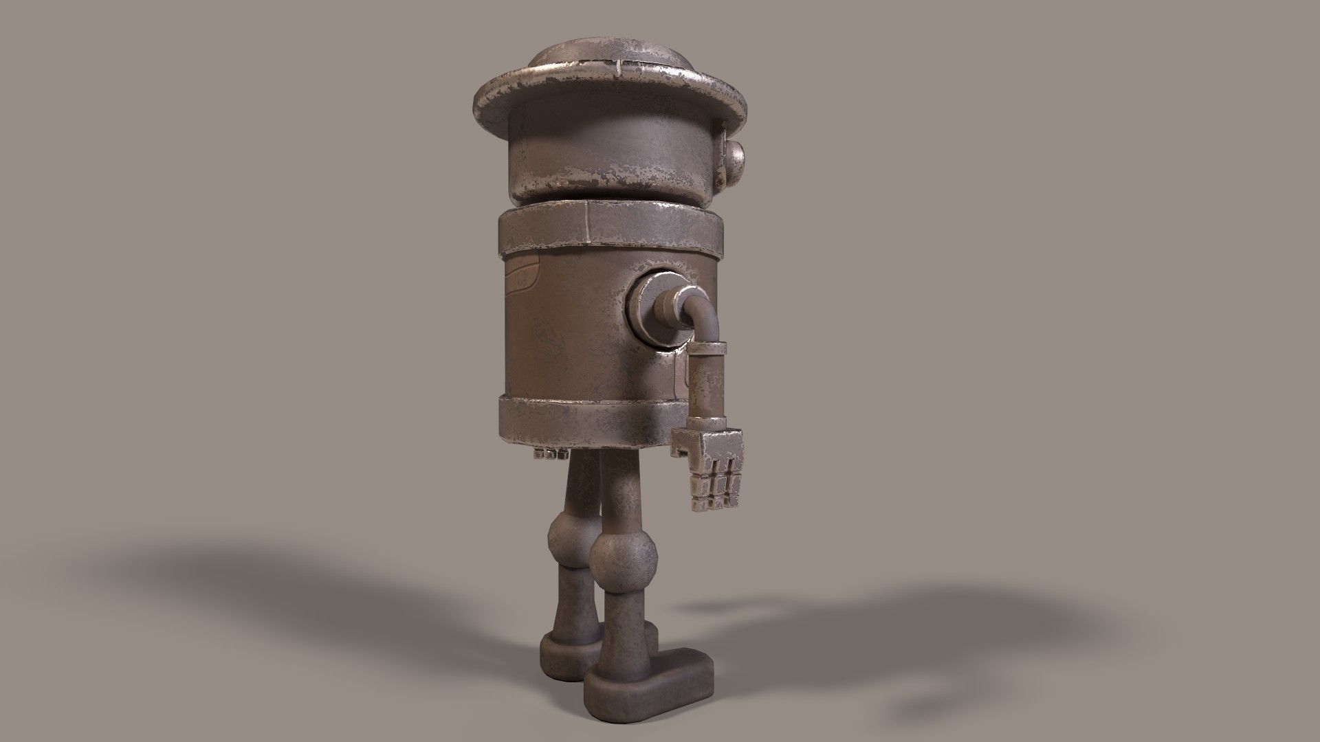 Simple Stylized Low-poly Robot Low-poly 3D model_14