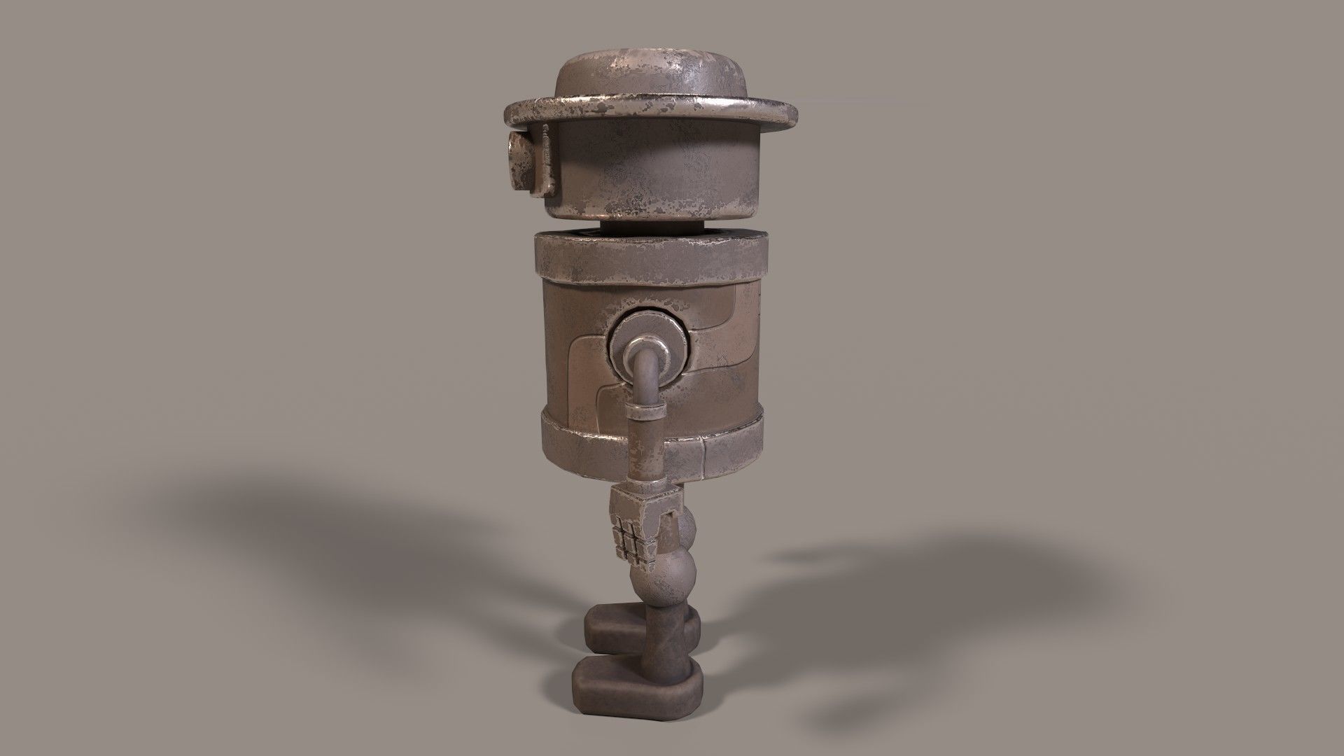 Simple Stylized Low-poly Robot Low-poly 3D model_15