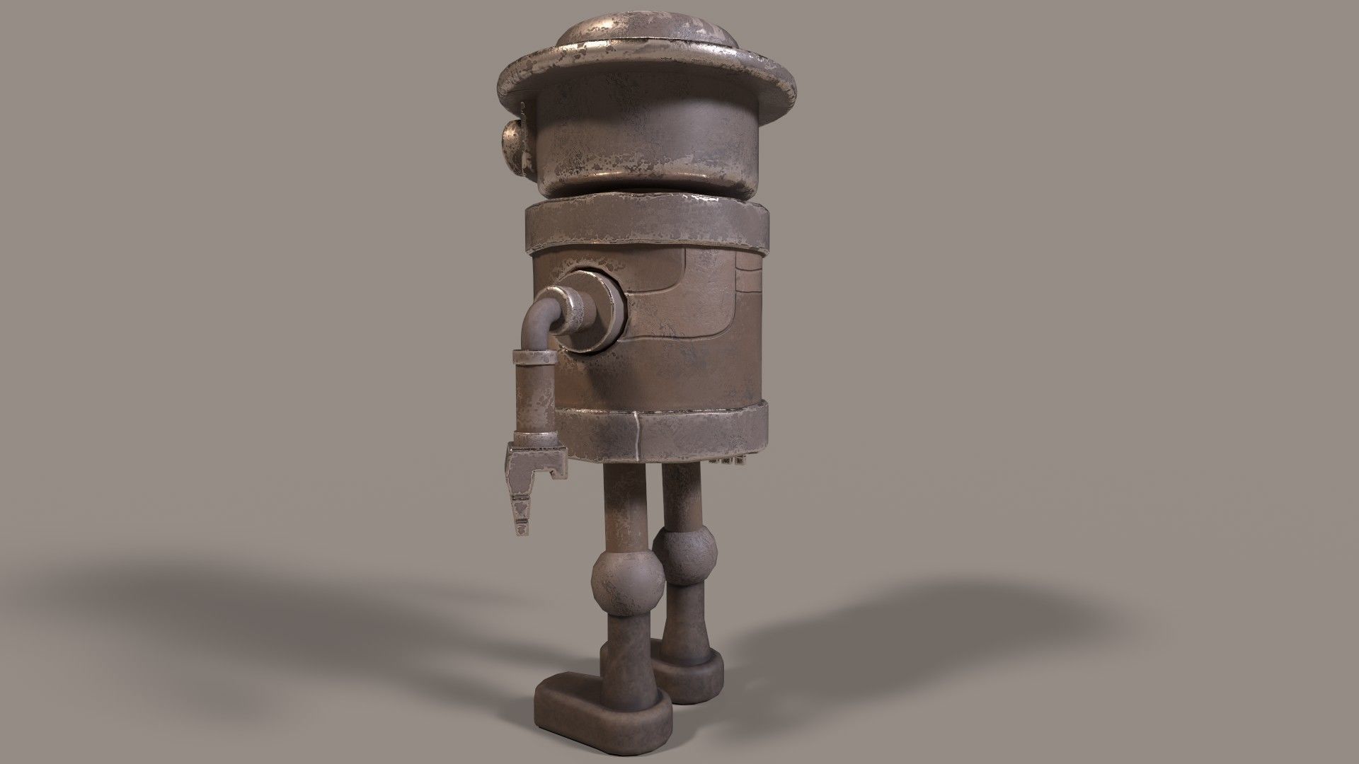 Simple Stylized Low-poly Robot Low-poly 3D model_3