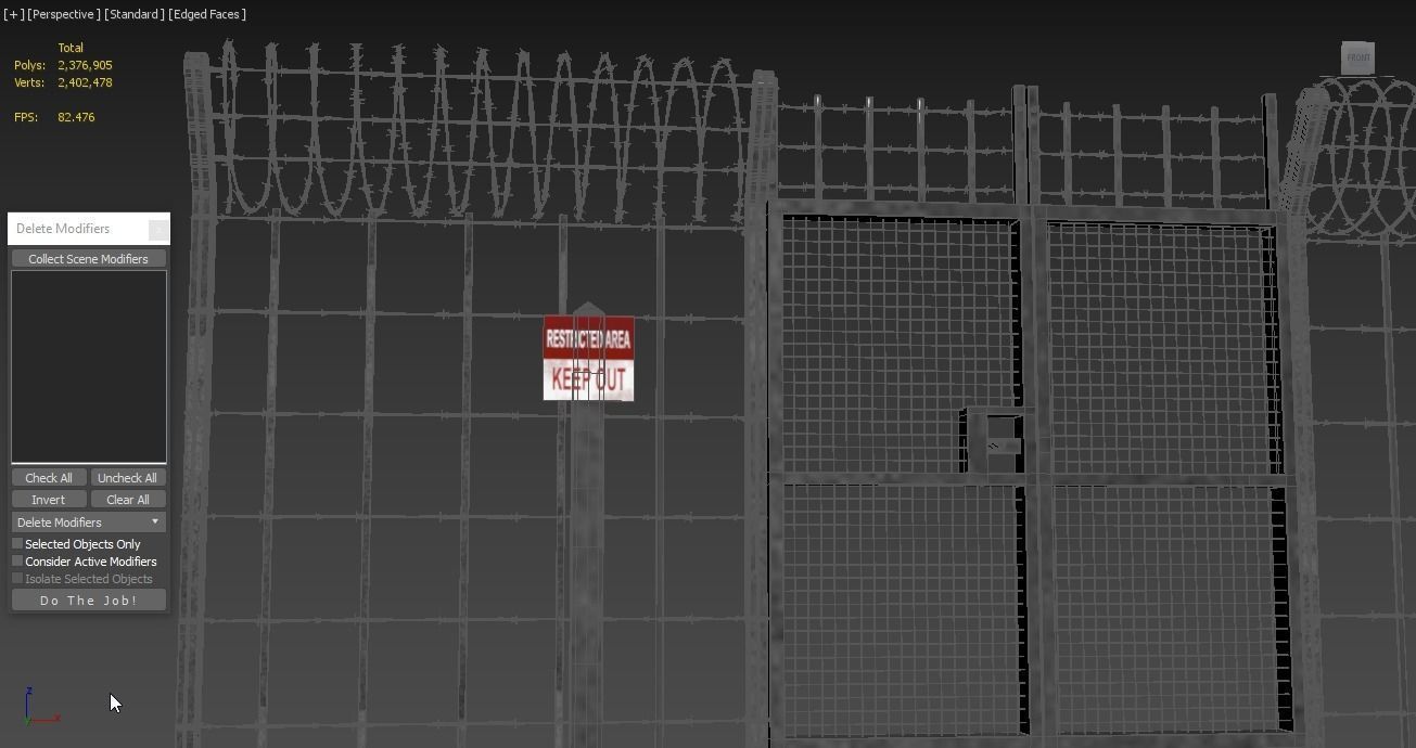 Barbed wire set 3D model_2