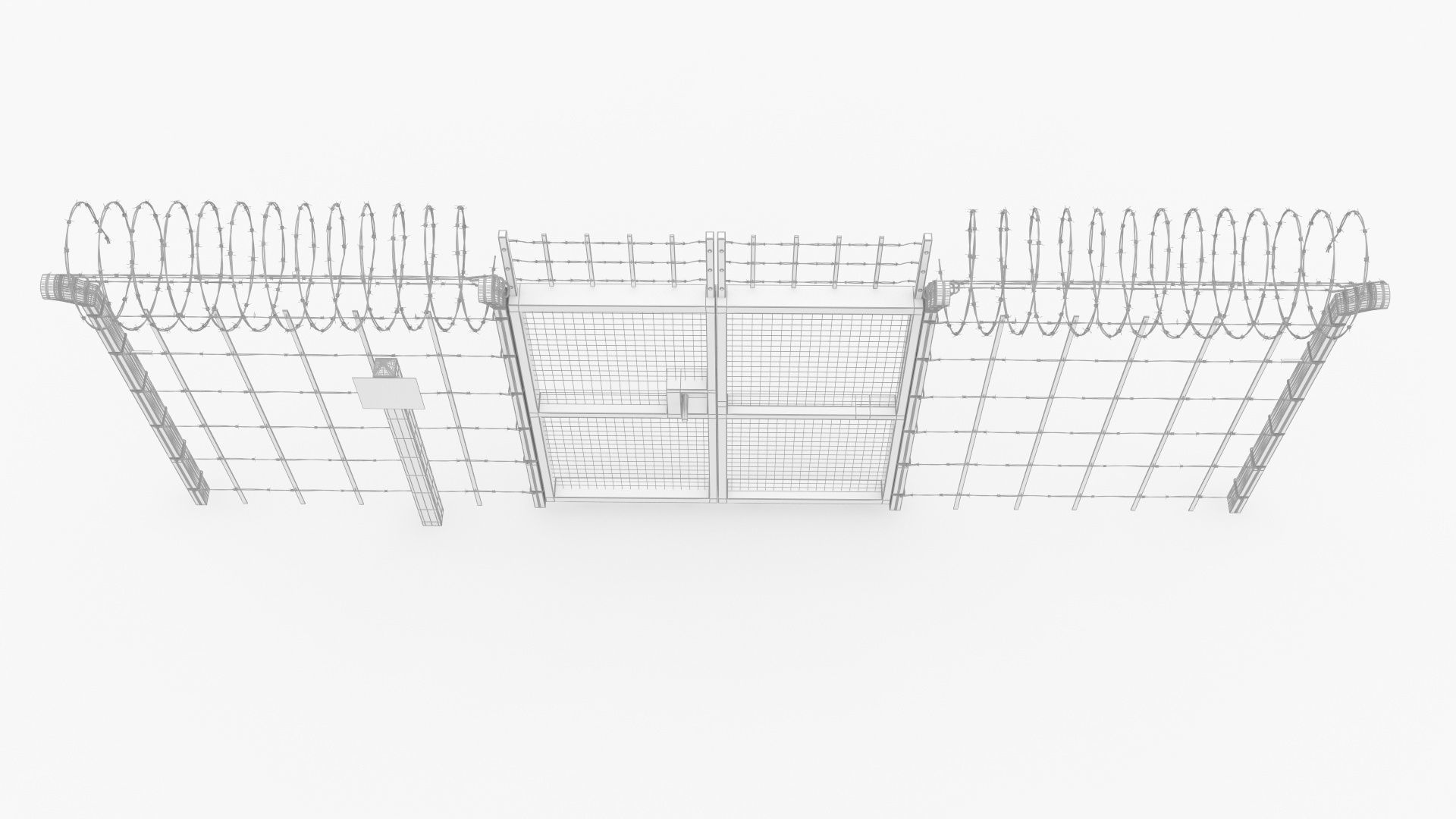 Barbed wire set 3D model_12