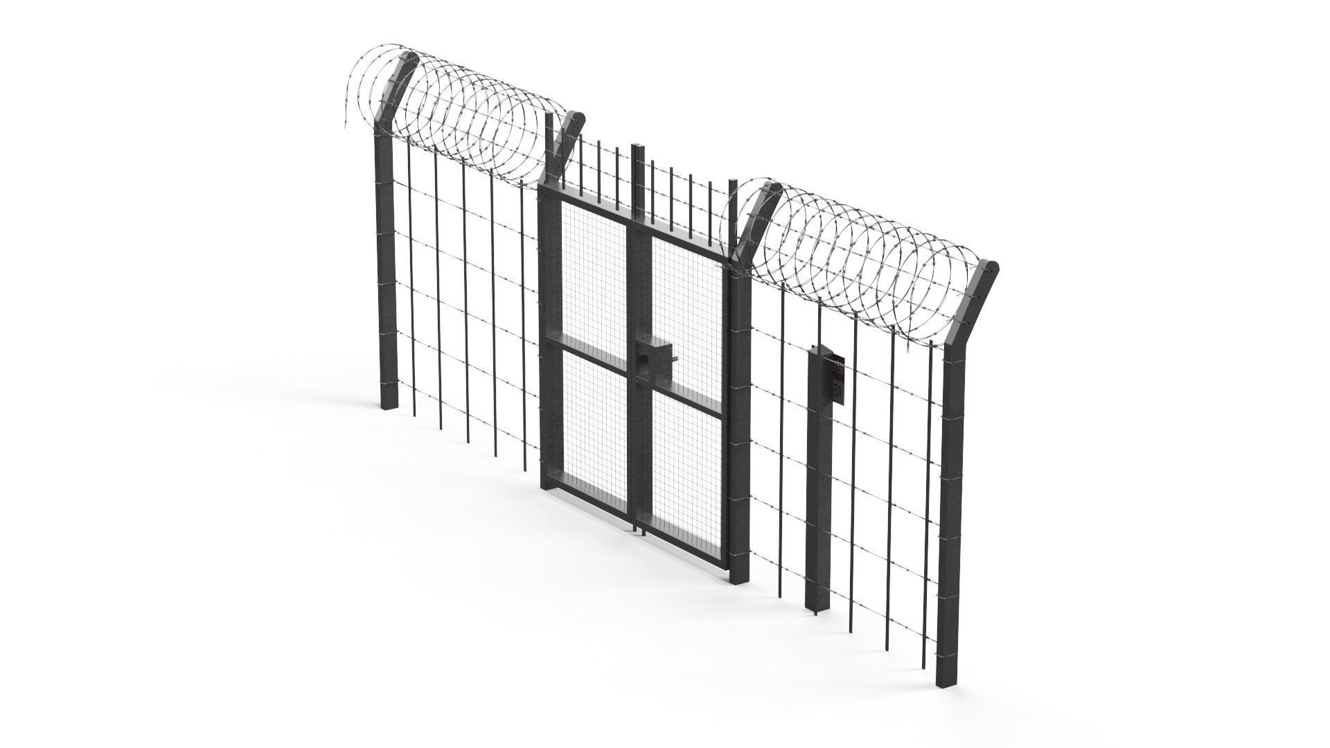 Barbed wire set 3D model_21