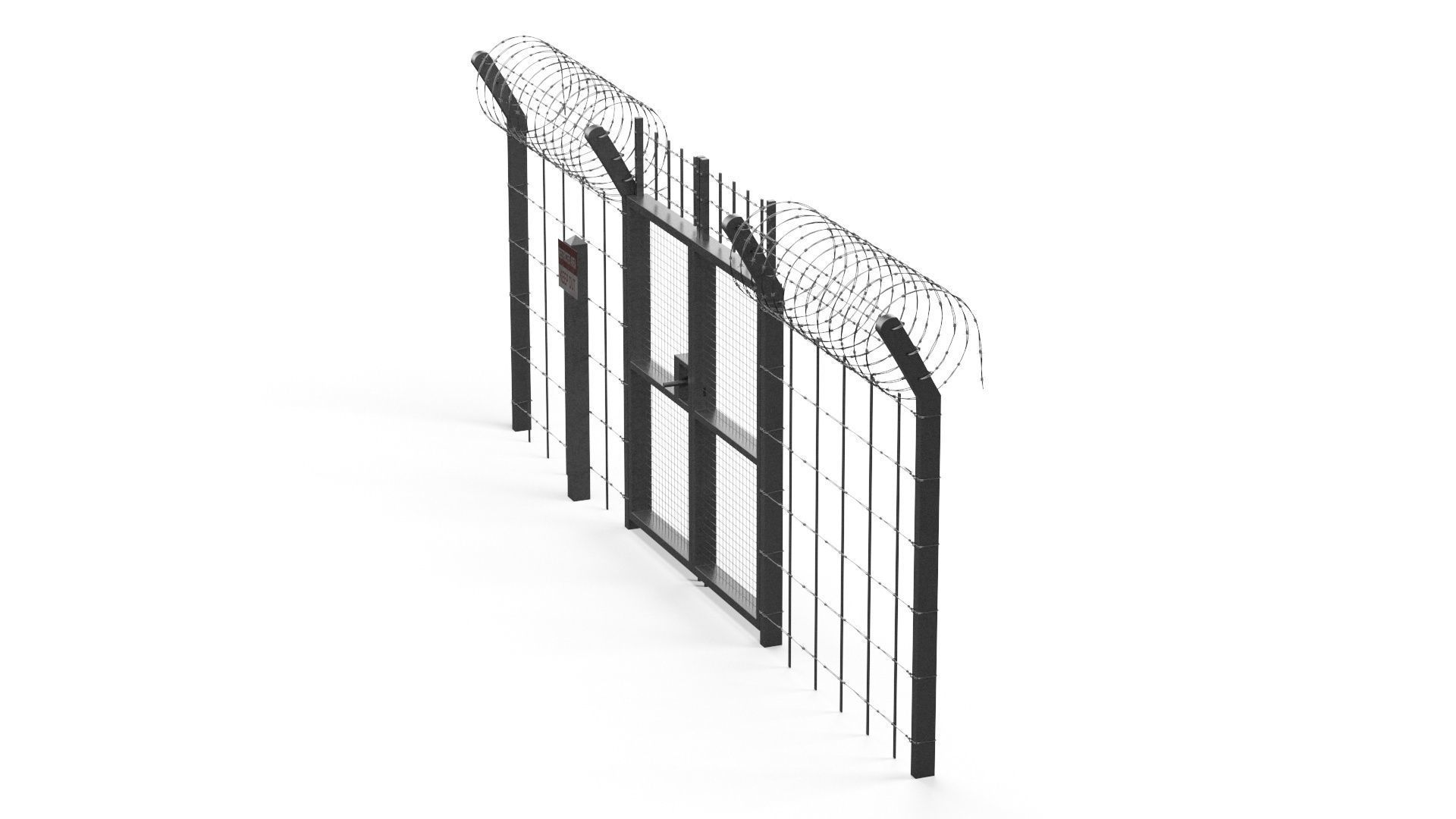 Barbed wire set 3D model_27