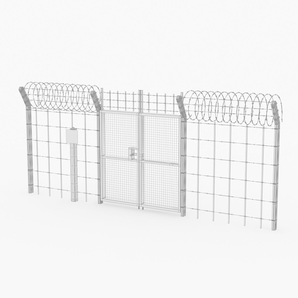 Barbed wire set 3D model_33