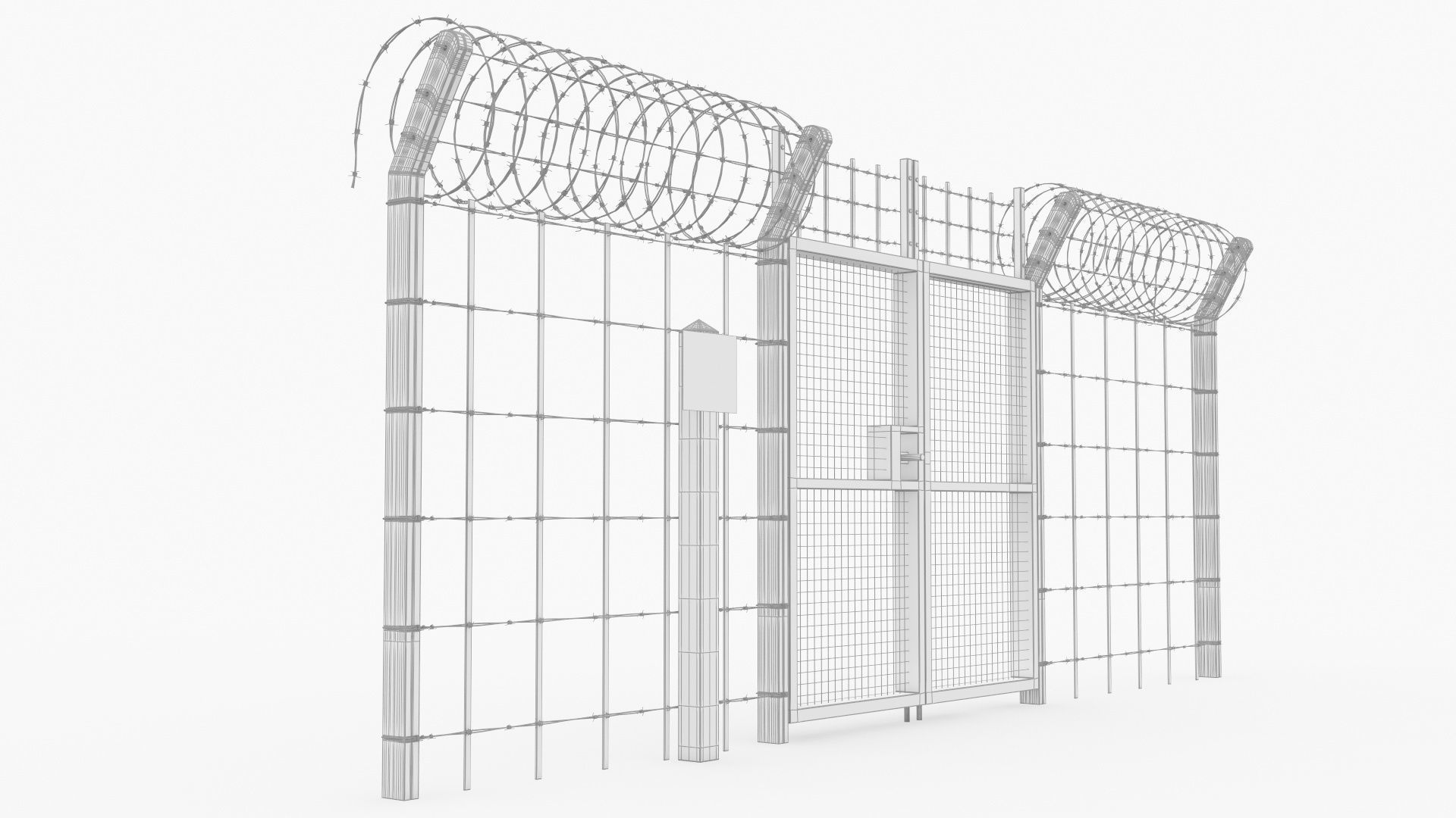 Barbed wire set 3D model_10