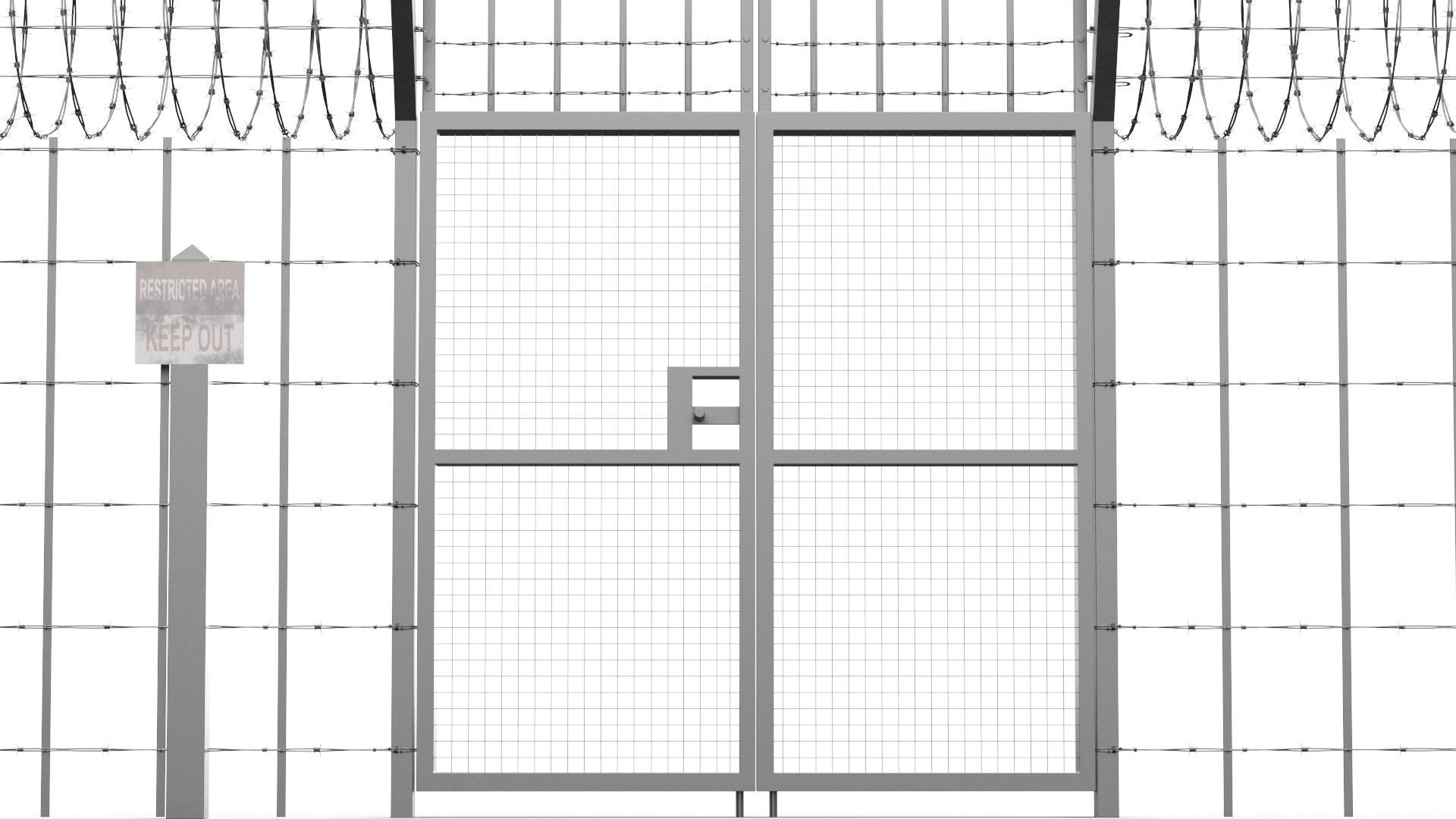 Barbed wire set 3D model_8