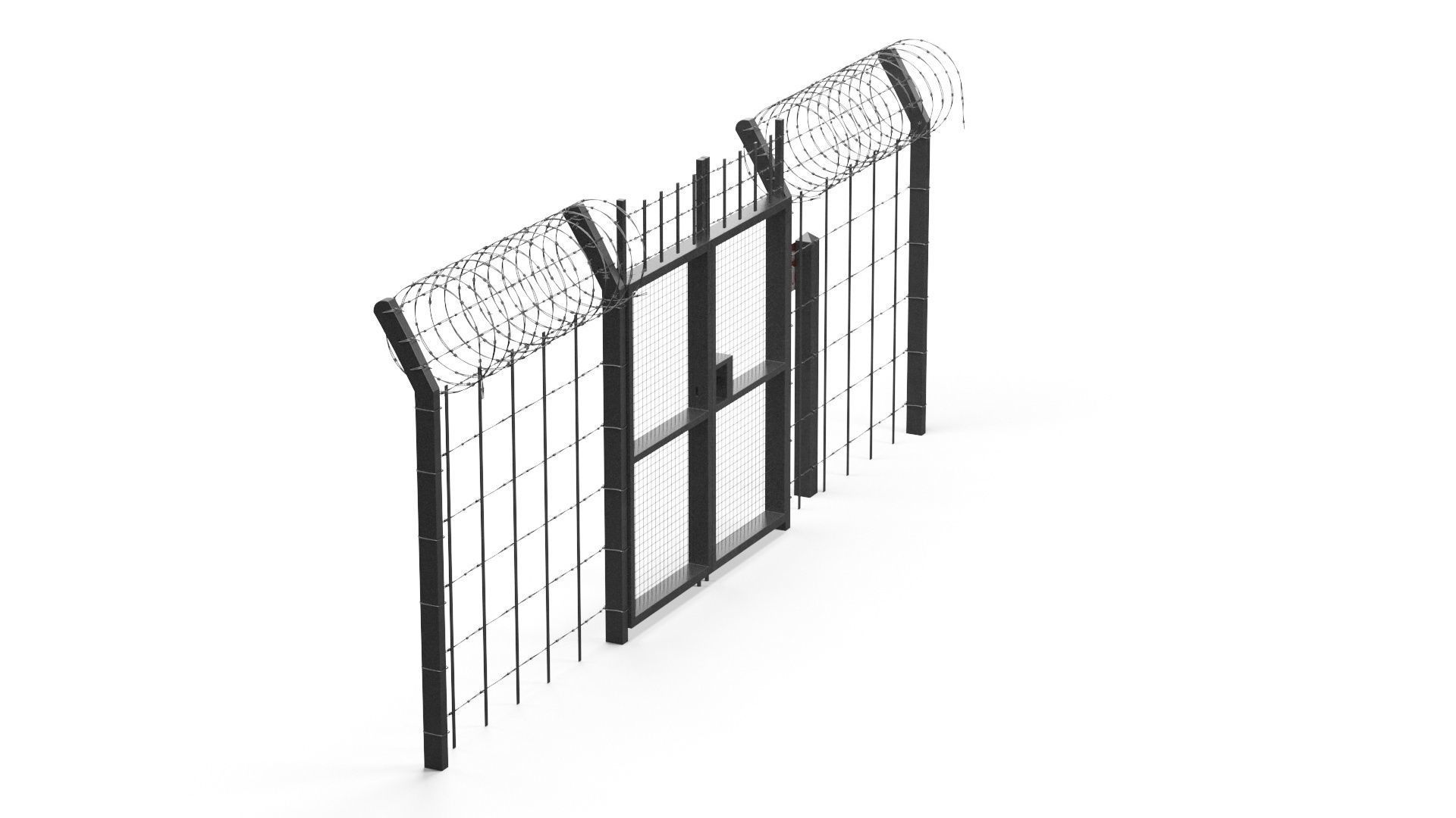 Barbed wire set 3D model_25