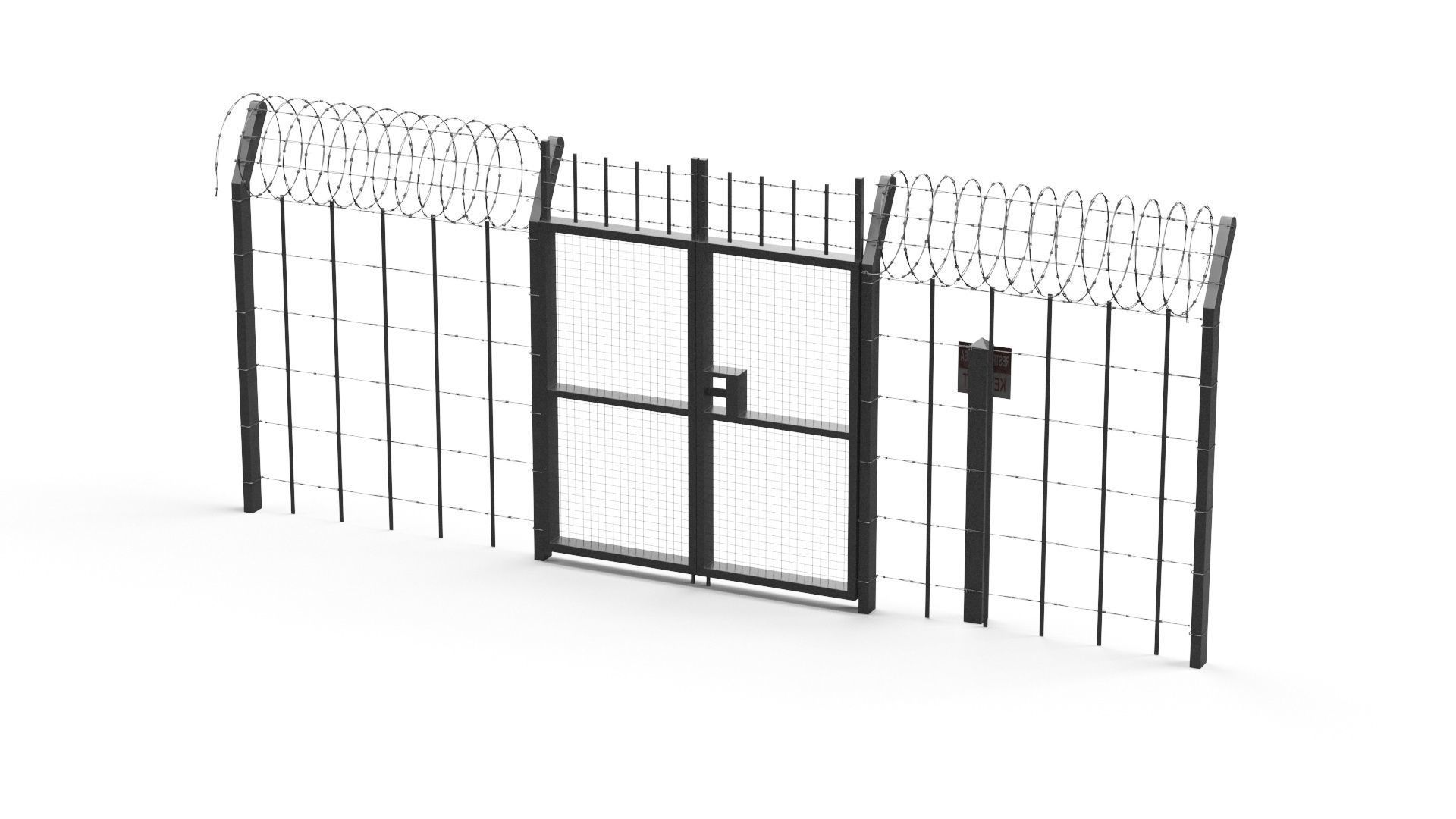 Barbed wire set 3D model_22