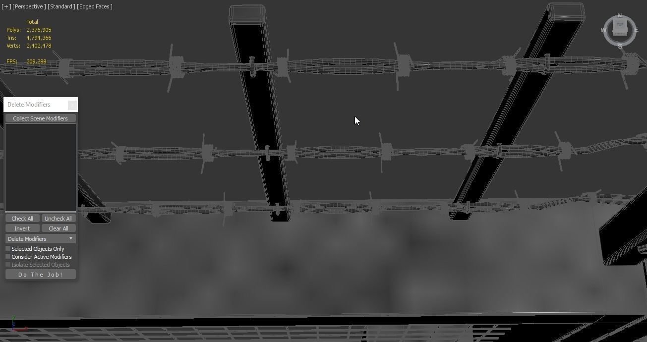 Barbed wire set 3D model_5