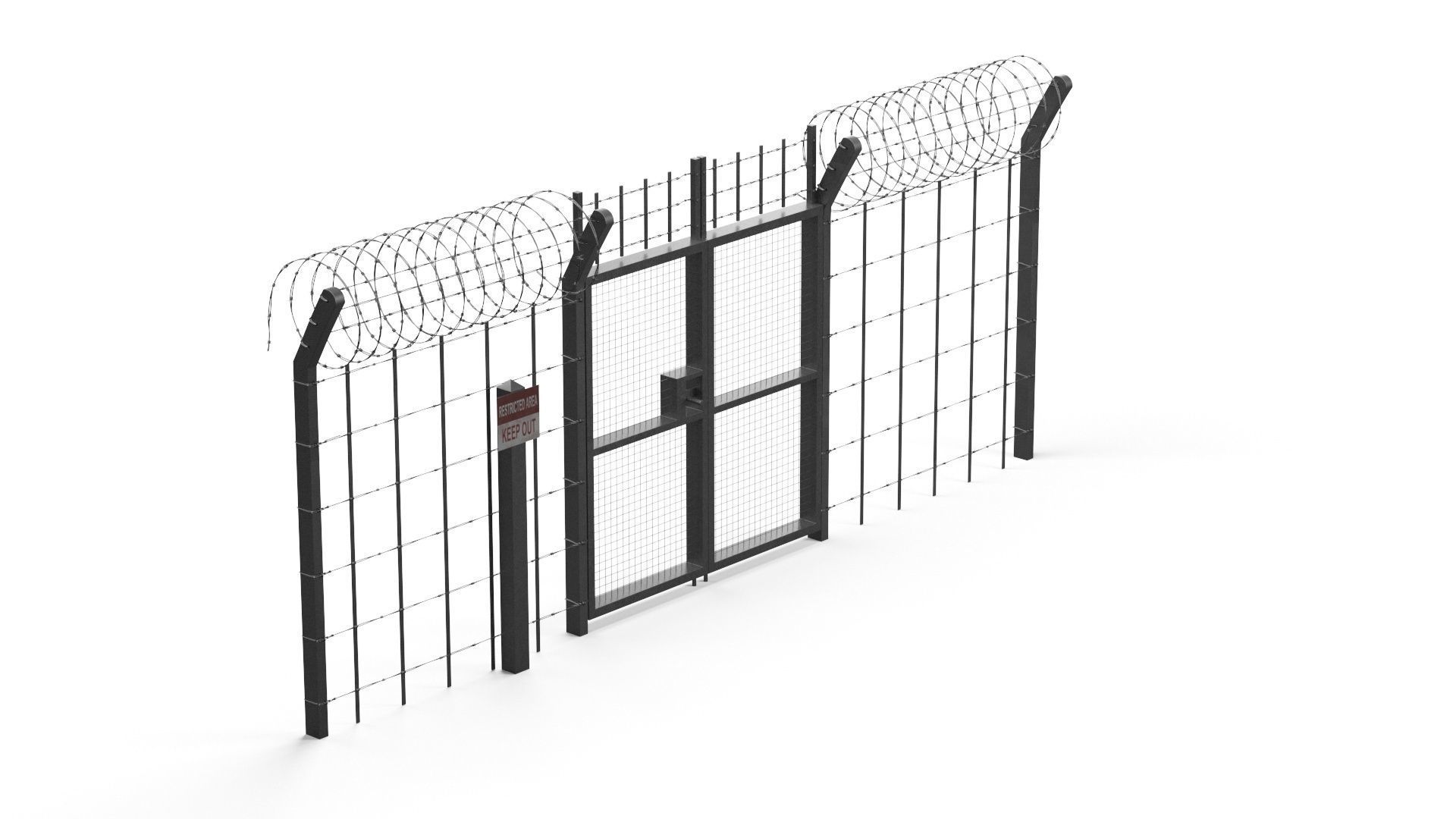 Barbed wire set 3D model_18