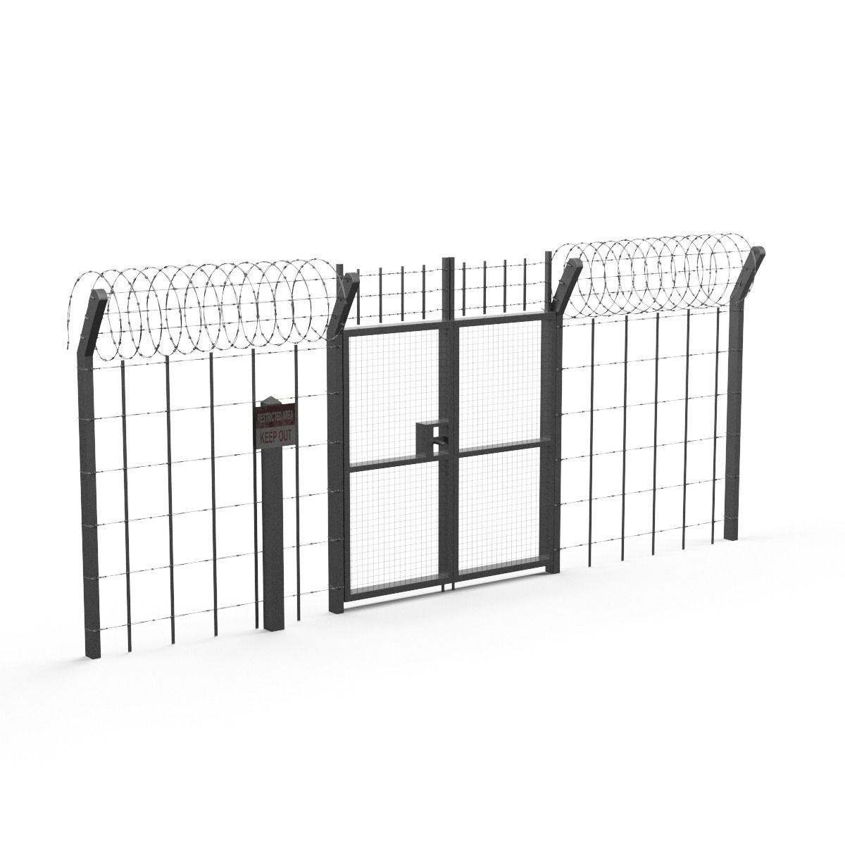 Barbed wire set 3D model_34