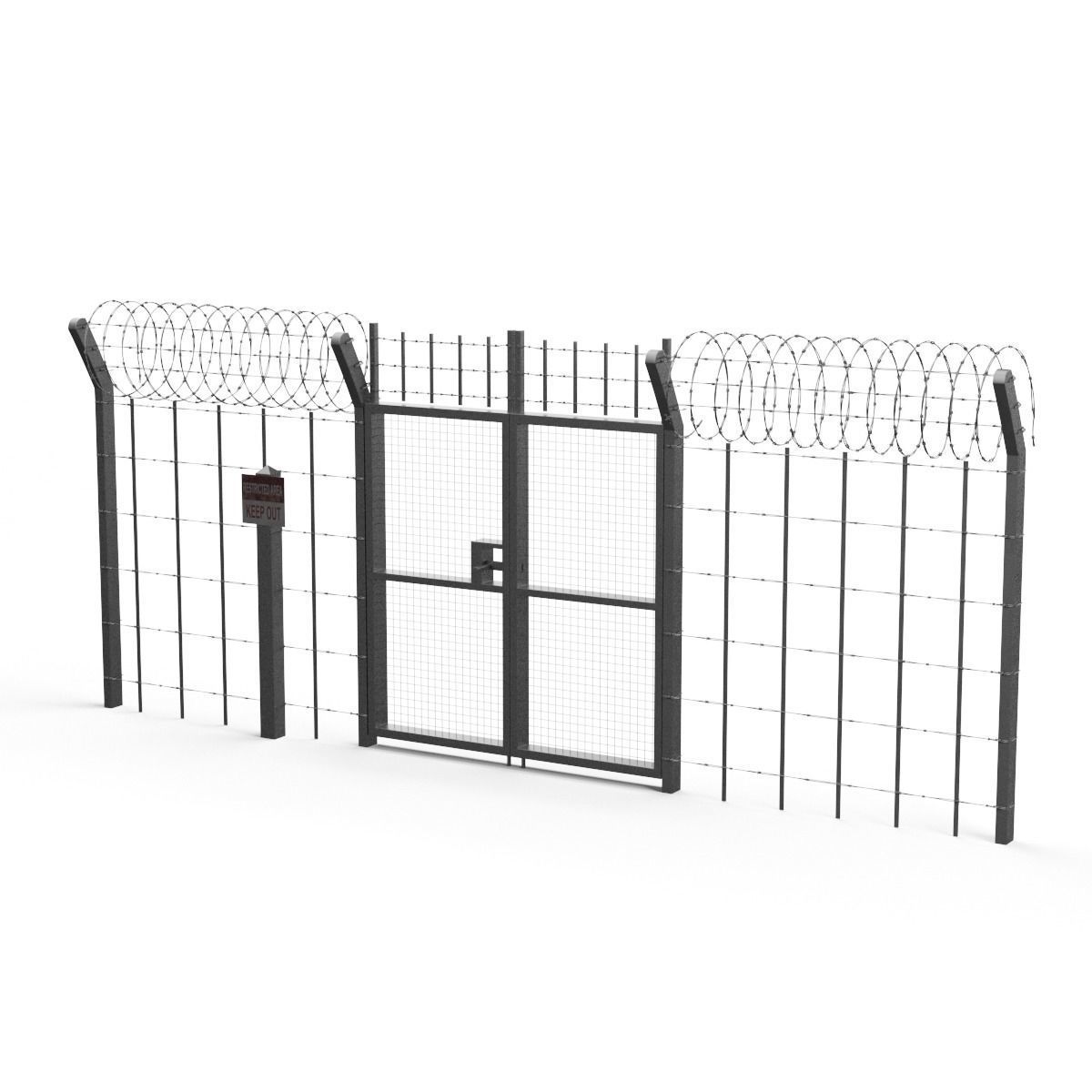 Barbed wire set 3D model_32