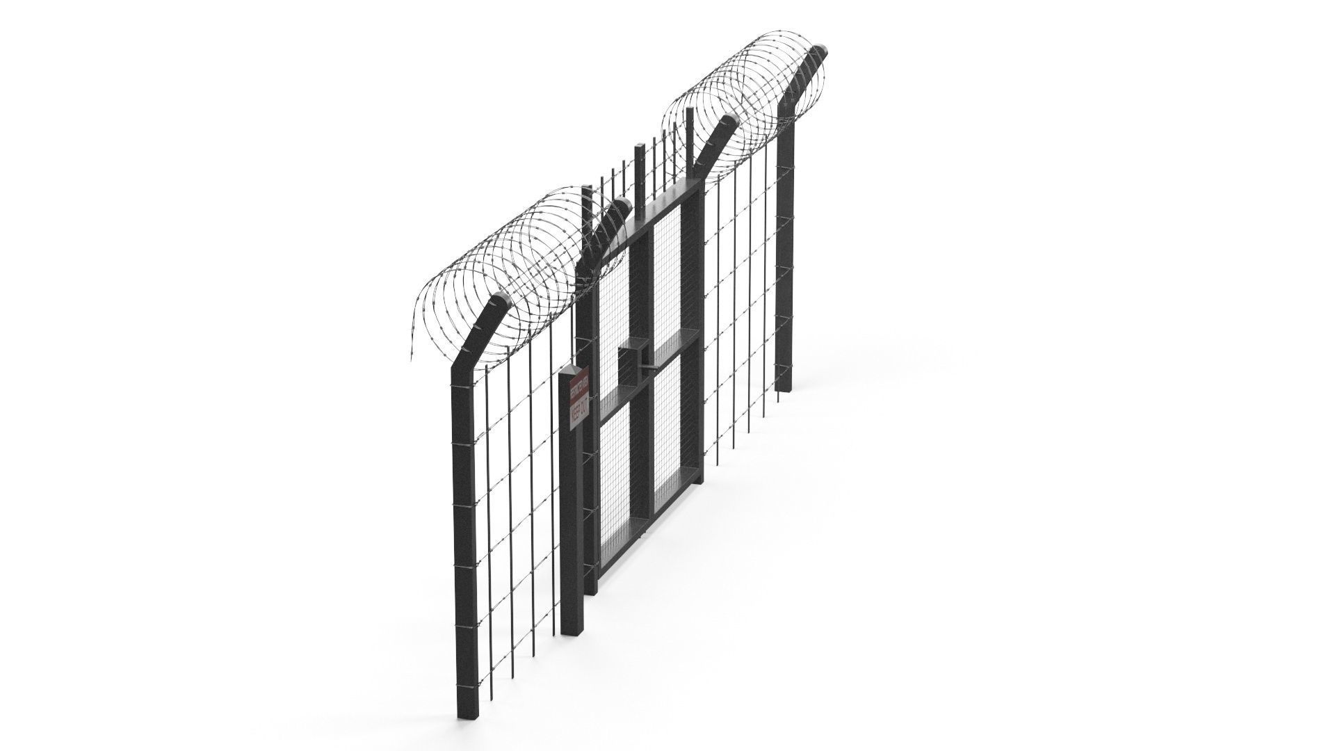 Barbed wire set 3D model_19