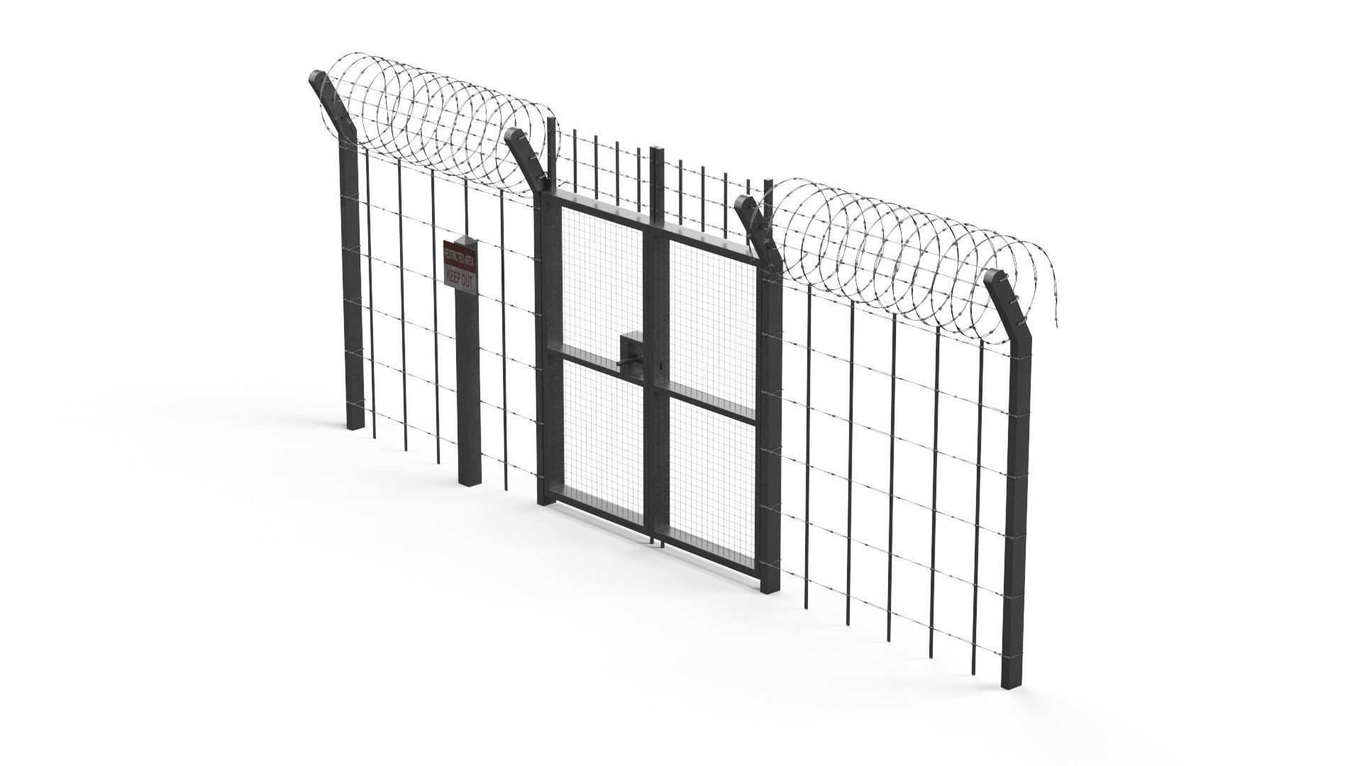 Barbed wire set 3D model_28