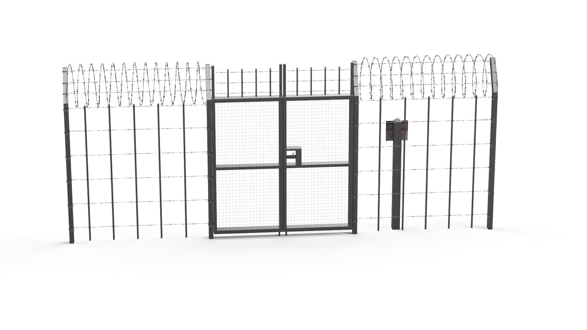 Barbed wire set 3D model_23