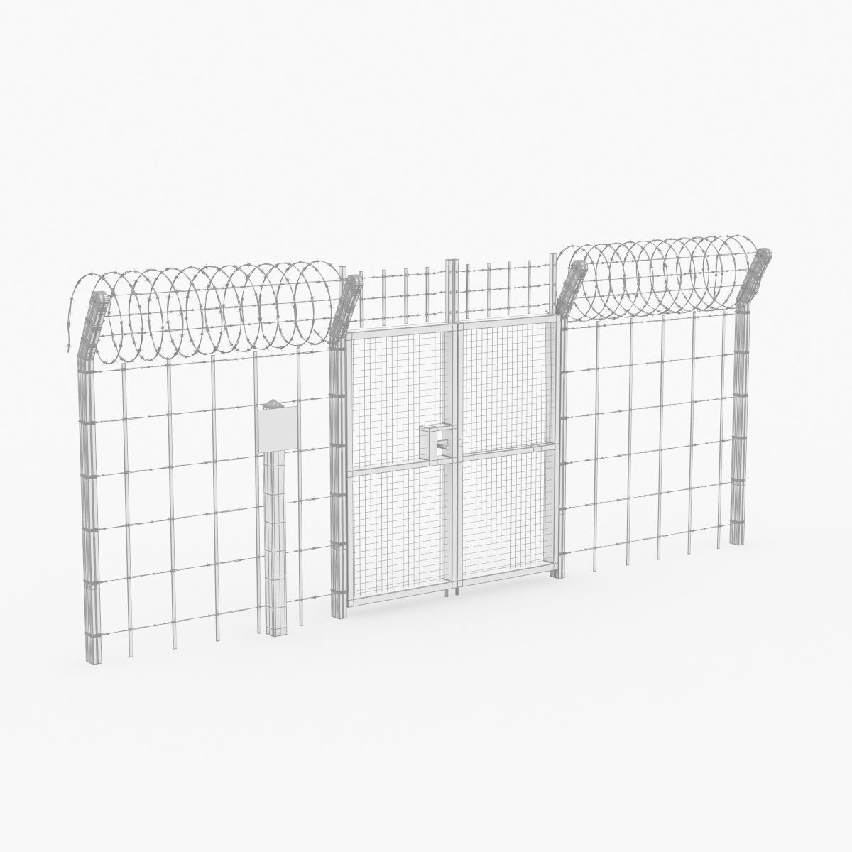 Barbed wire set 3D model_35