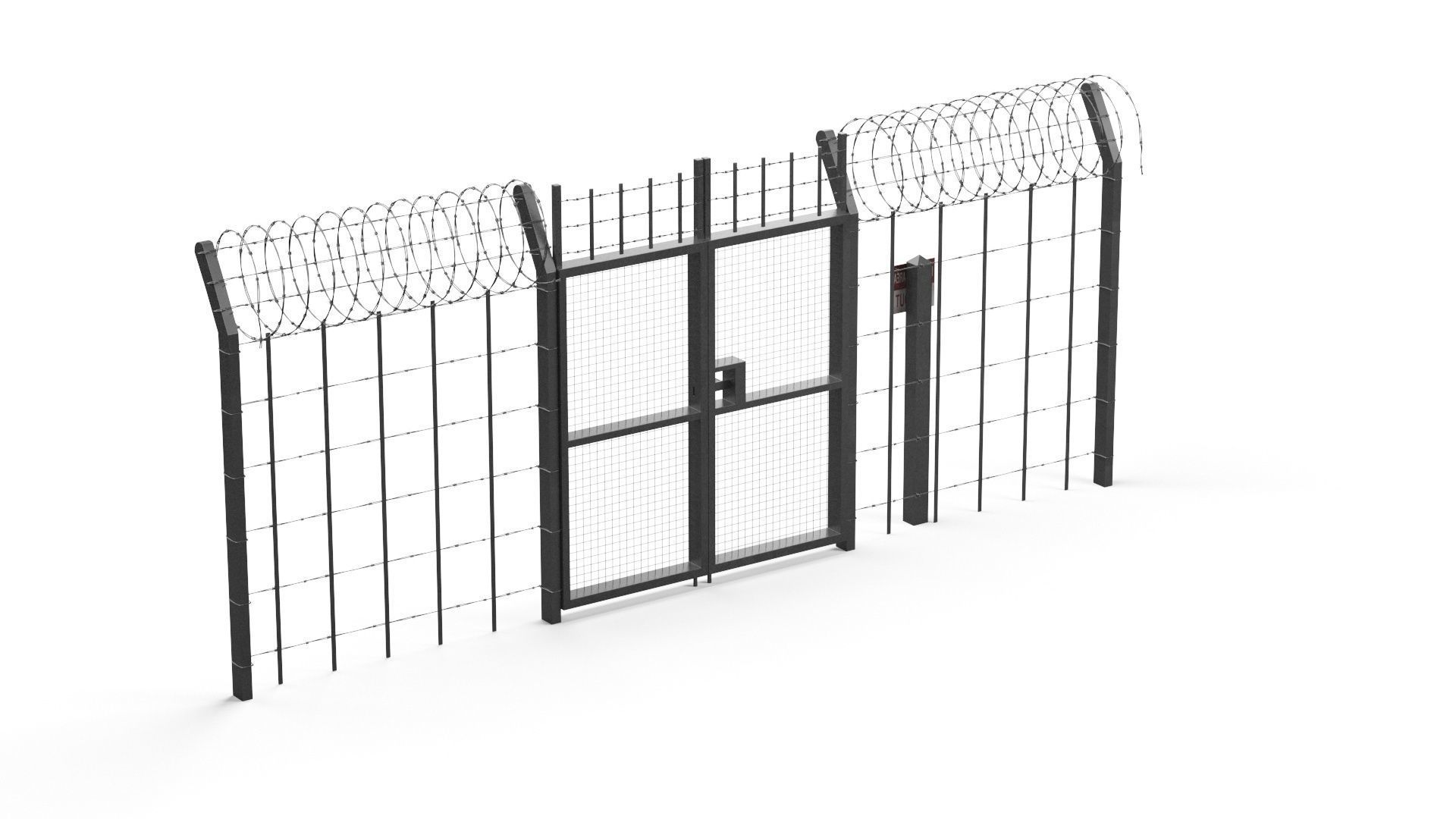 Barbed wire set 3D model_24