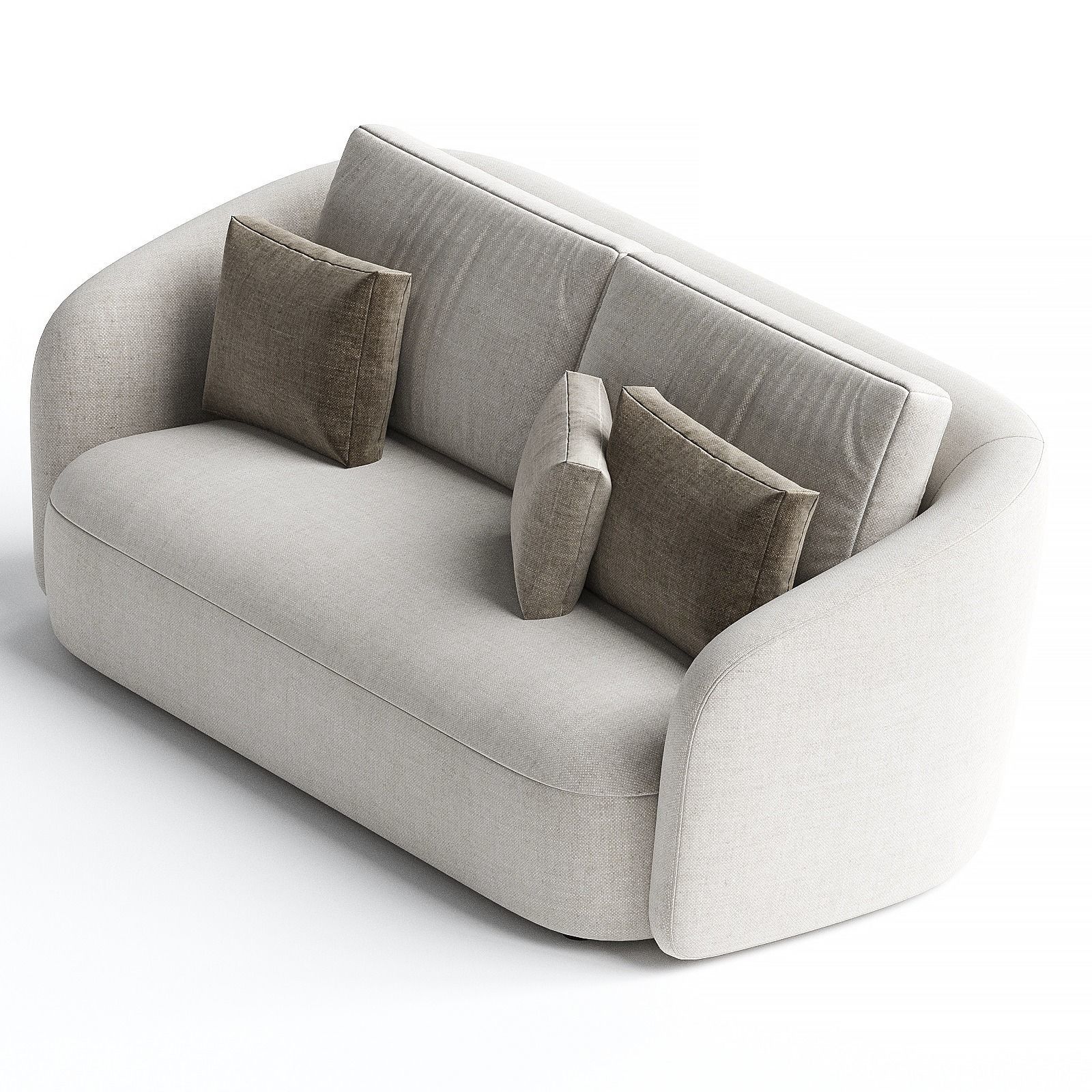 Ellipse Oatmeal 3 Seater Sofa ready to ship 3D model_1