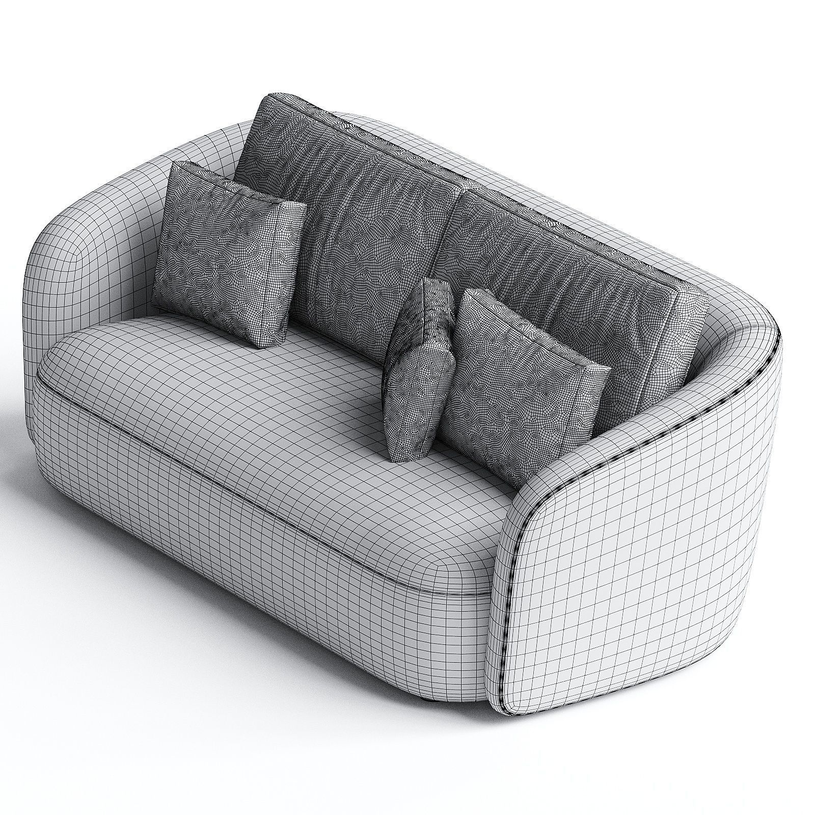 Ellipse Oatmeal 3 Seater Sofa ready to ship 3D model_2