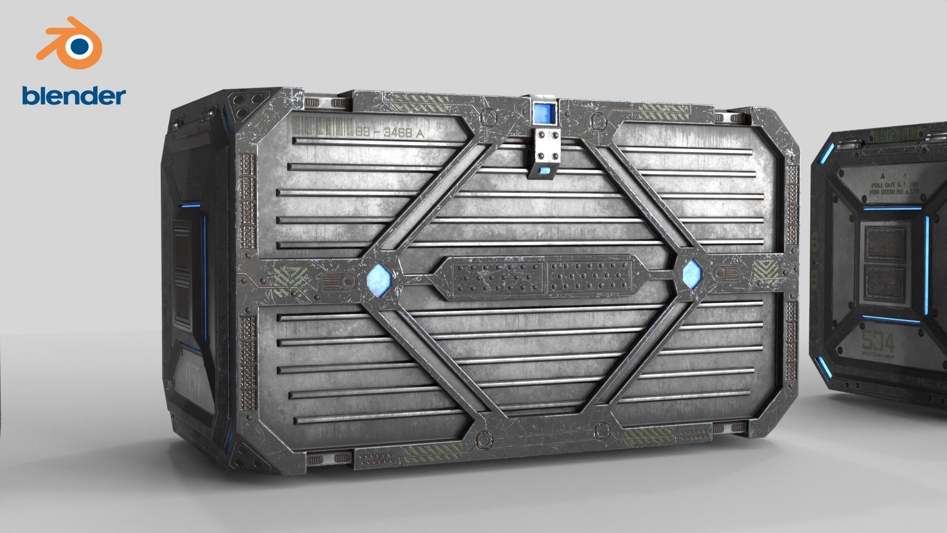 3D Sci-fi Container set of 3 v2 Low-poly 3D model_23