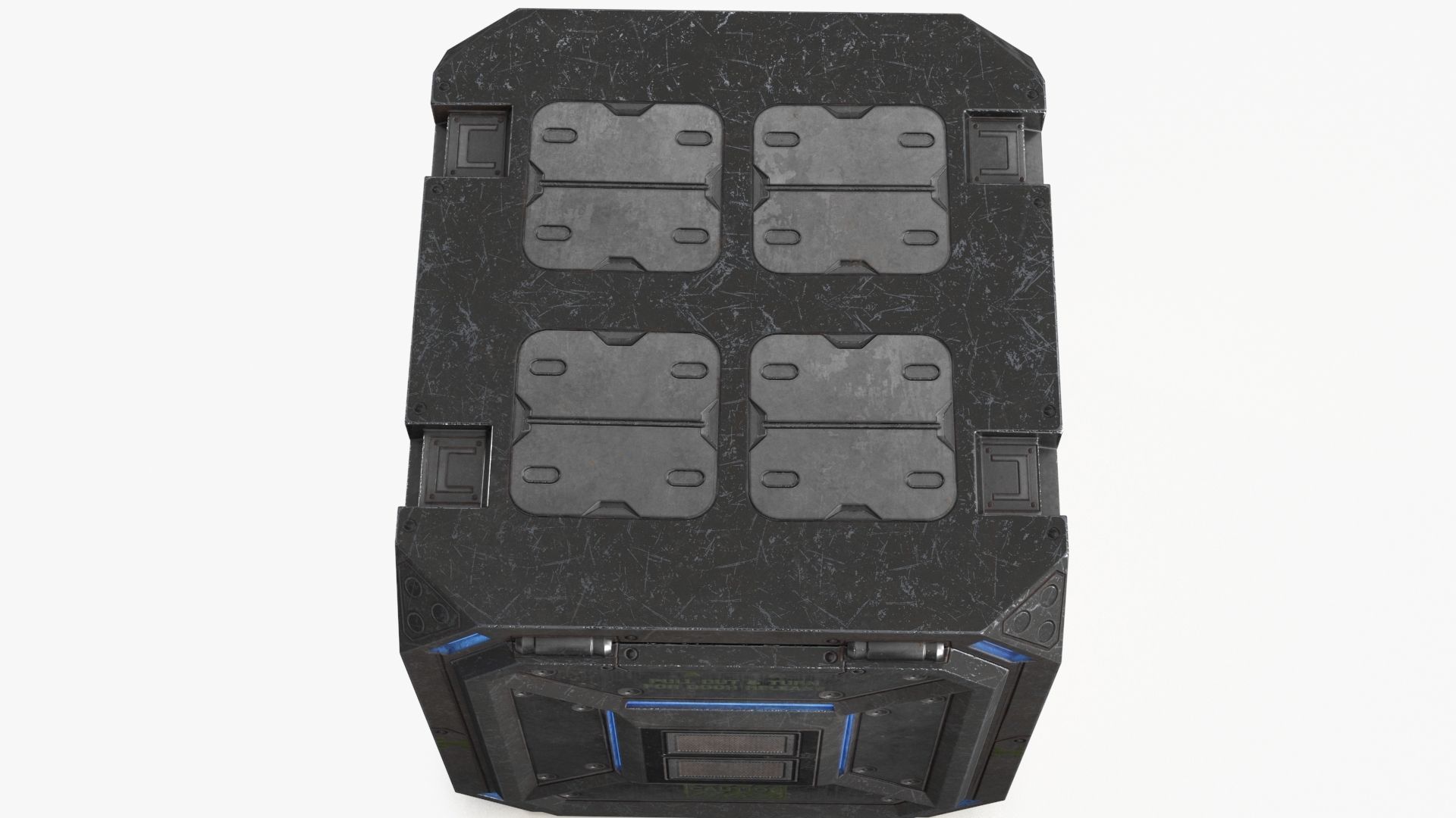 3D Sci-fi Container set of 3 v2 Low-poly 3D model_10