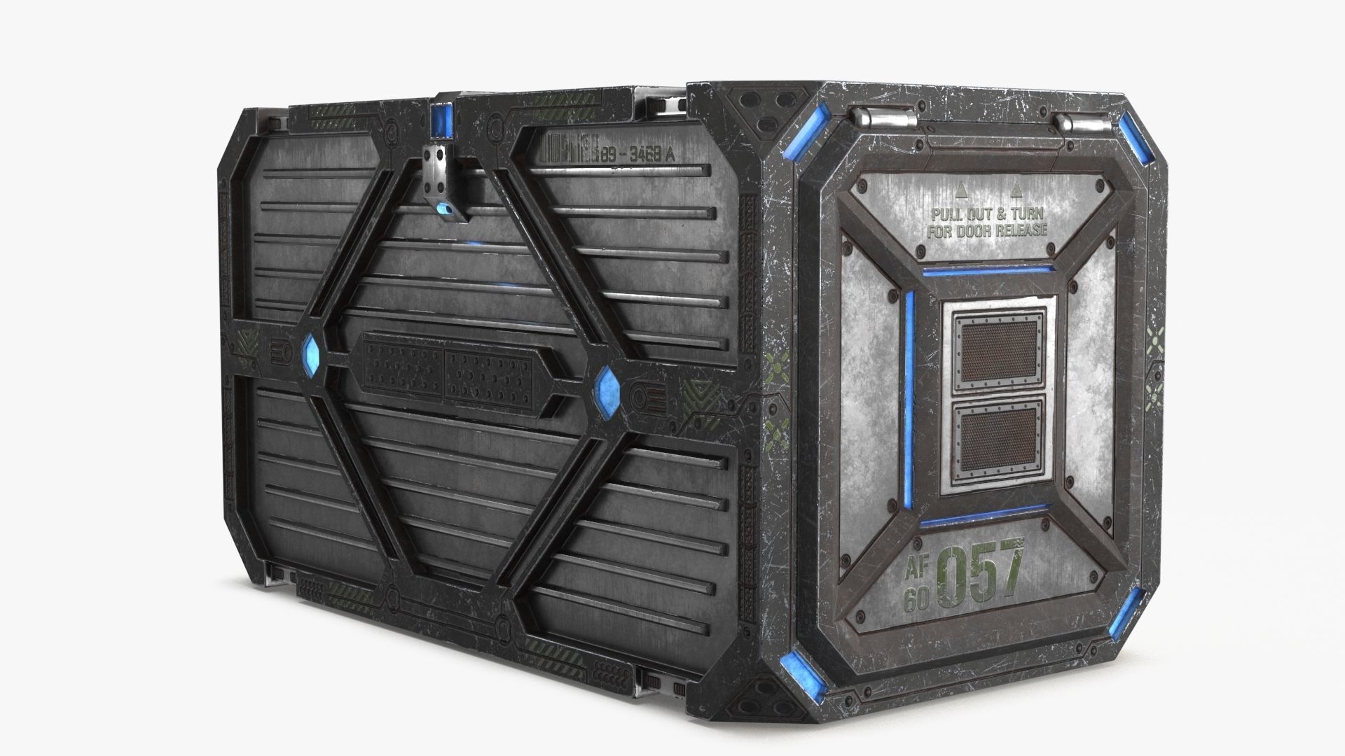 3D Sci-fi Container set of 3 v2 Low-poly 3D model_6