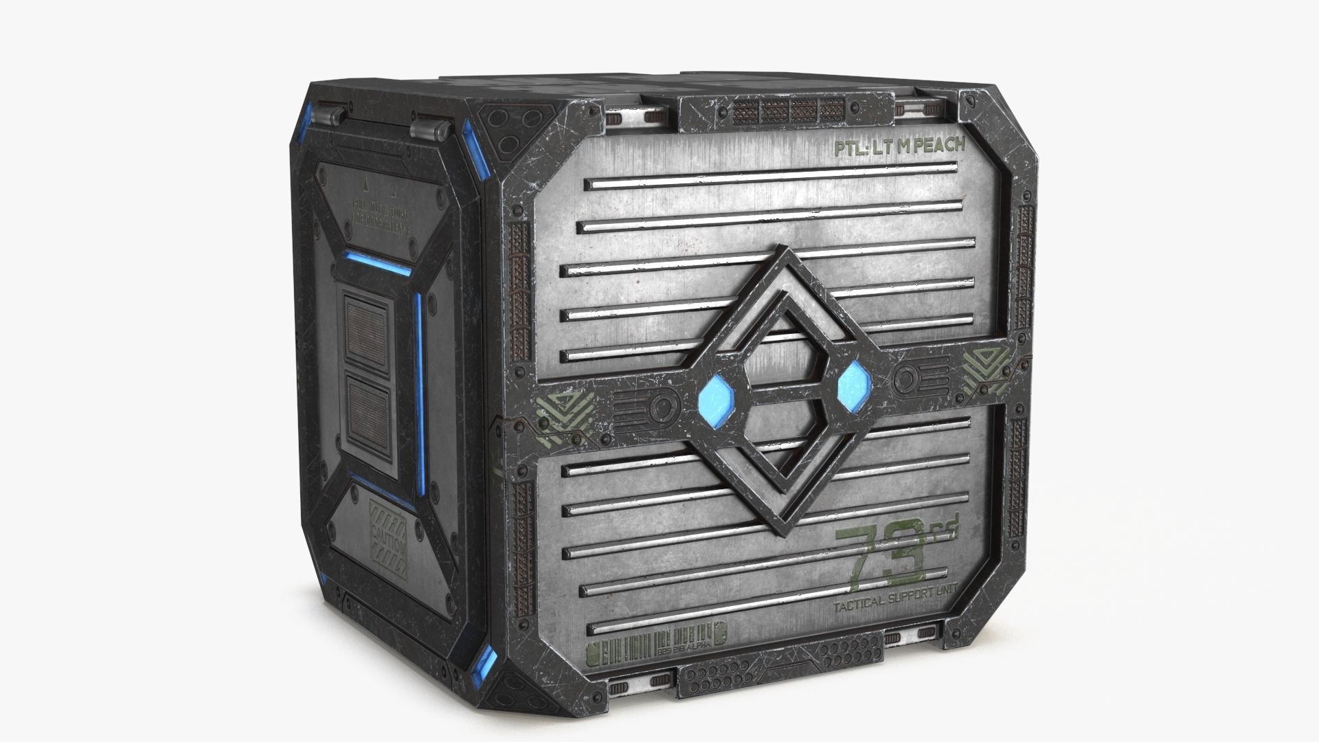 3D Sci-fi Container set of 3 v2 Low-poly 3D model_8