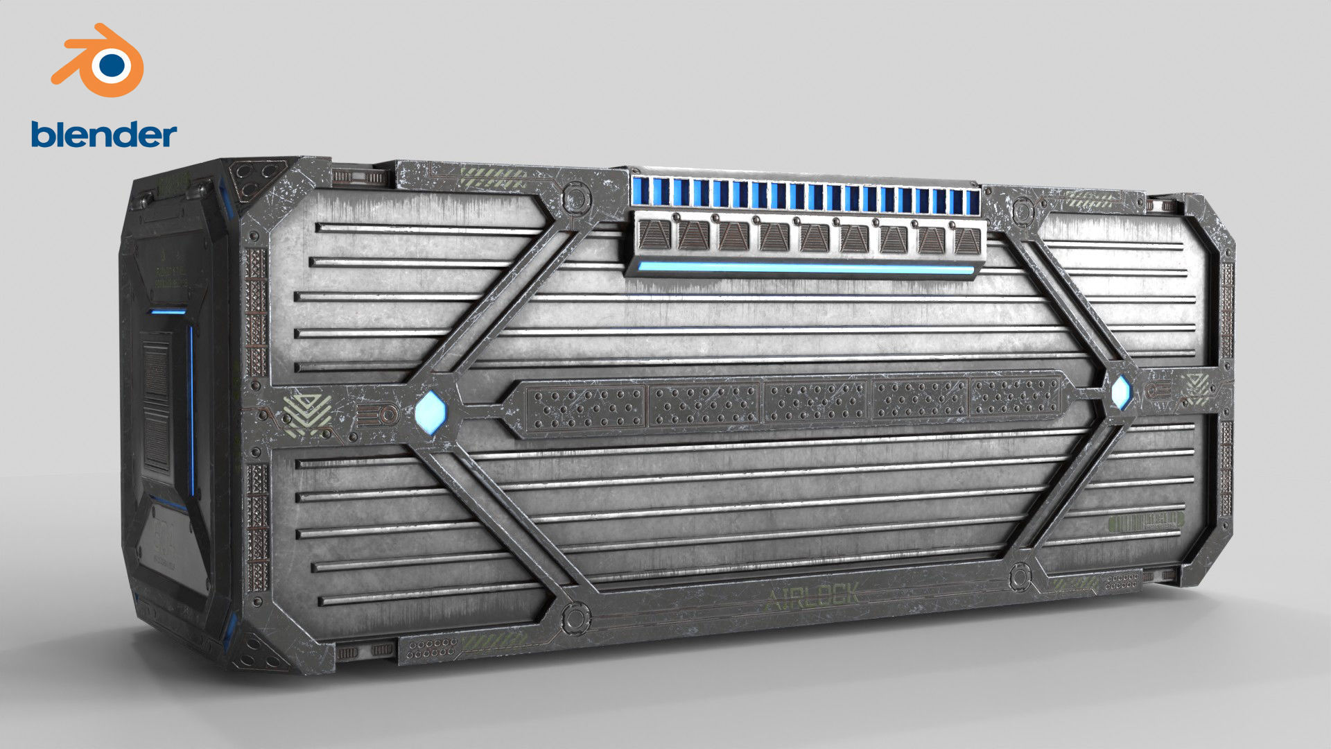 3D Sci-fi Container set of 3 v2 Low-poly 3D model_22