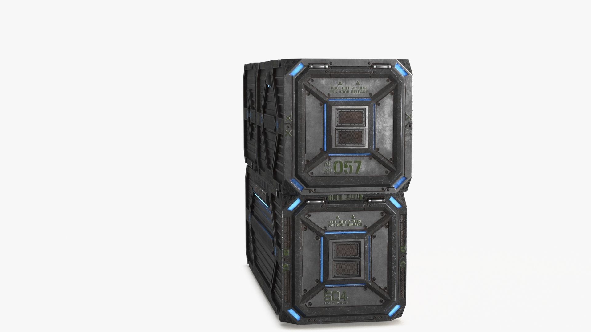 3D Sci-fi Container set of 3 v2 Low-poly 3D model_19