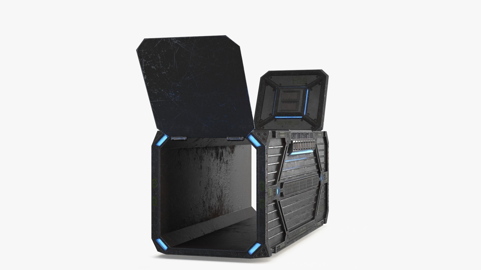 3D Sci-fi Container set of 3 v2 Low-poly 3D model_11
