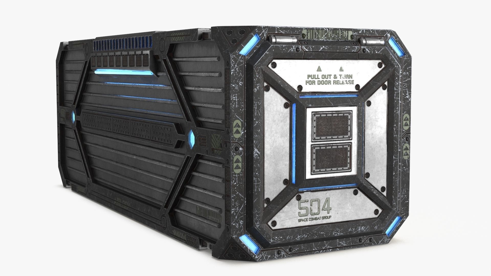 3D Sci-fi Container set of 3 v2 Low-poly 3D model_3