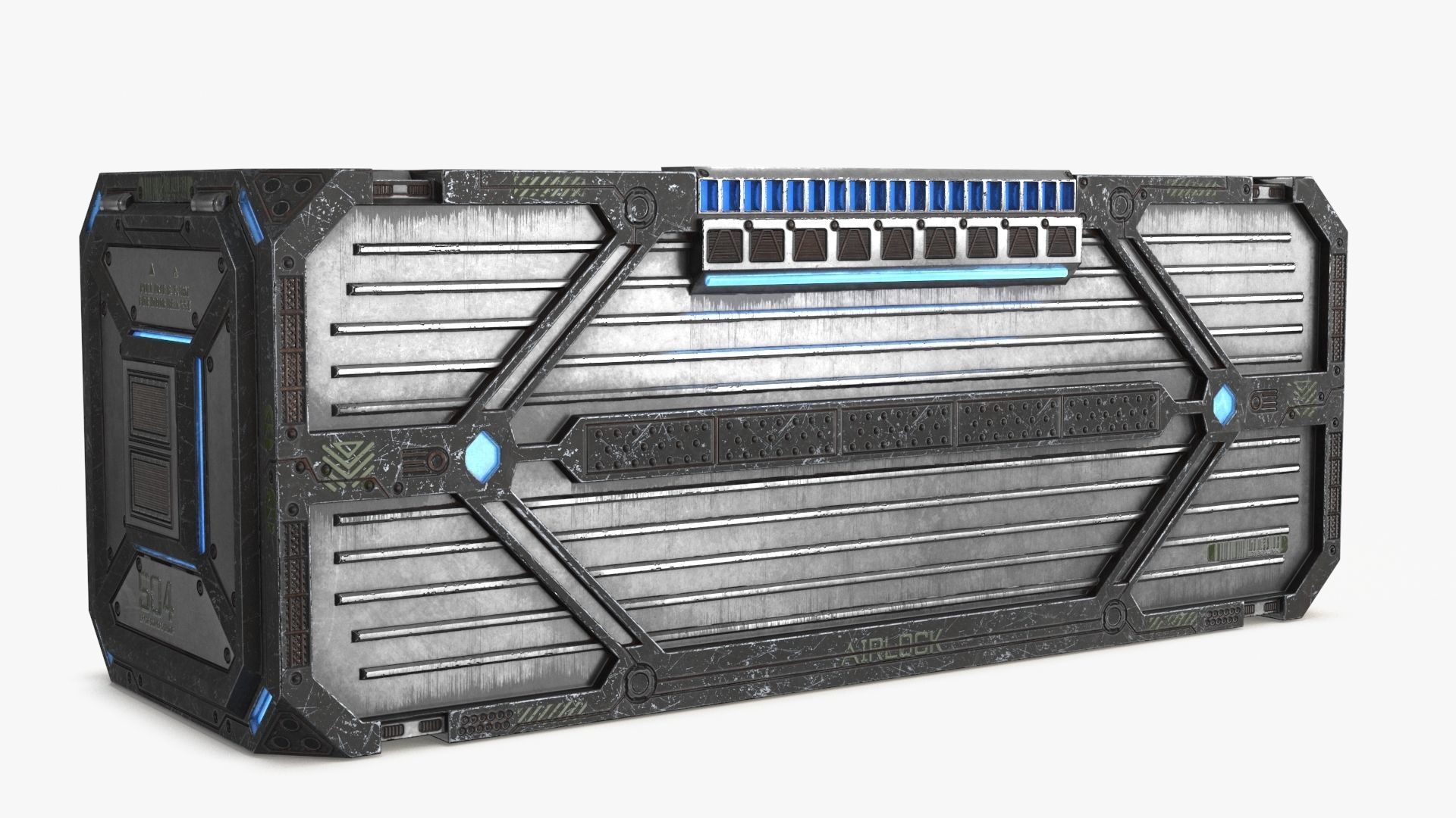 3D Sci-fi Container set of 3 v2 Low-poly 3D model_2