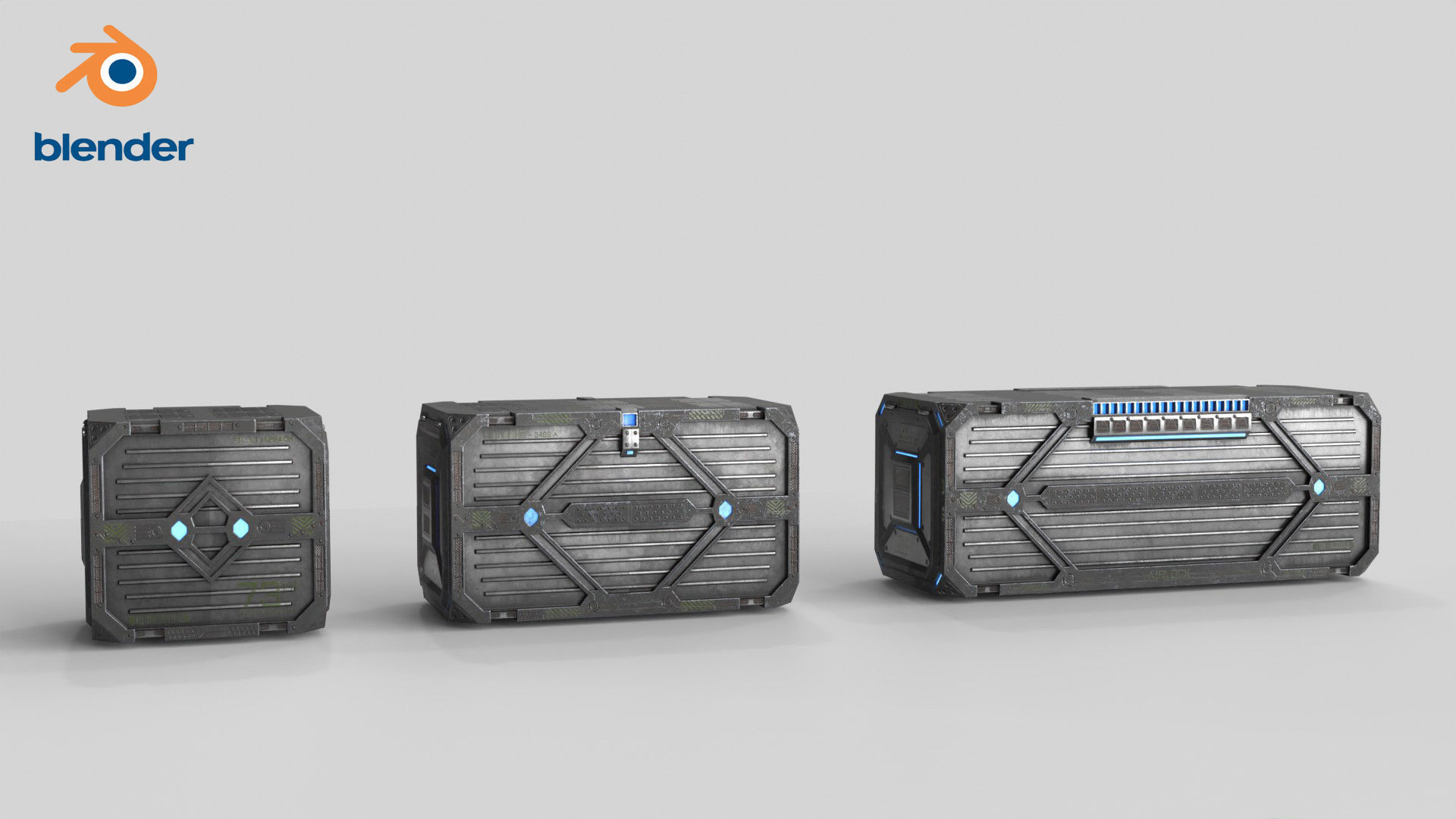 3D Sci-fi Container set of 3 v2 Low-poly 3D model_21