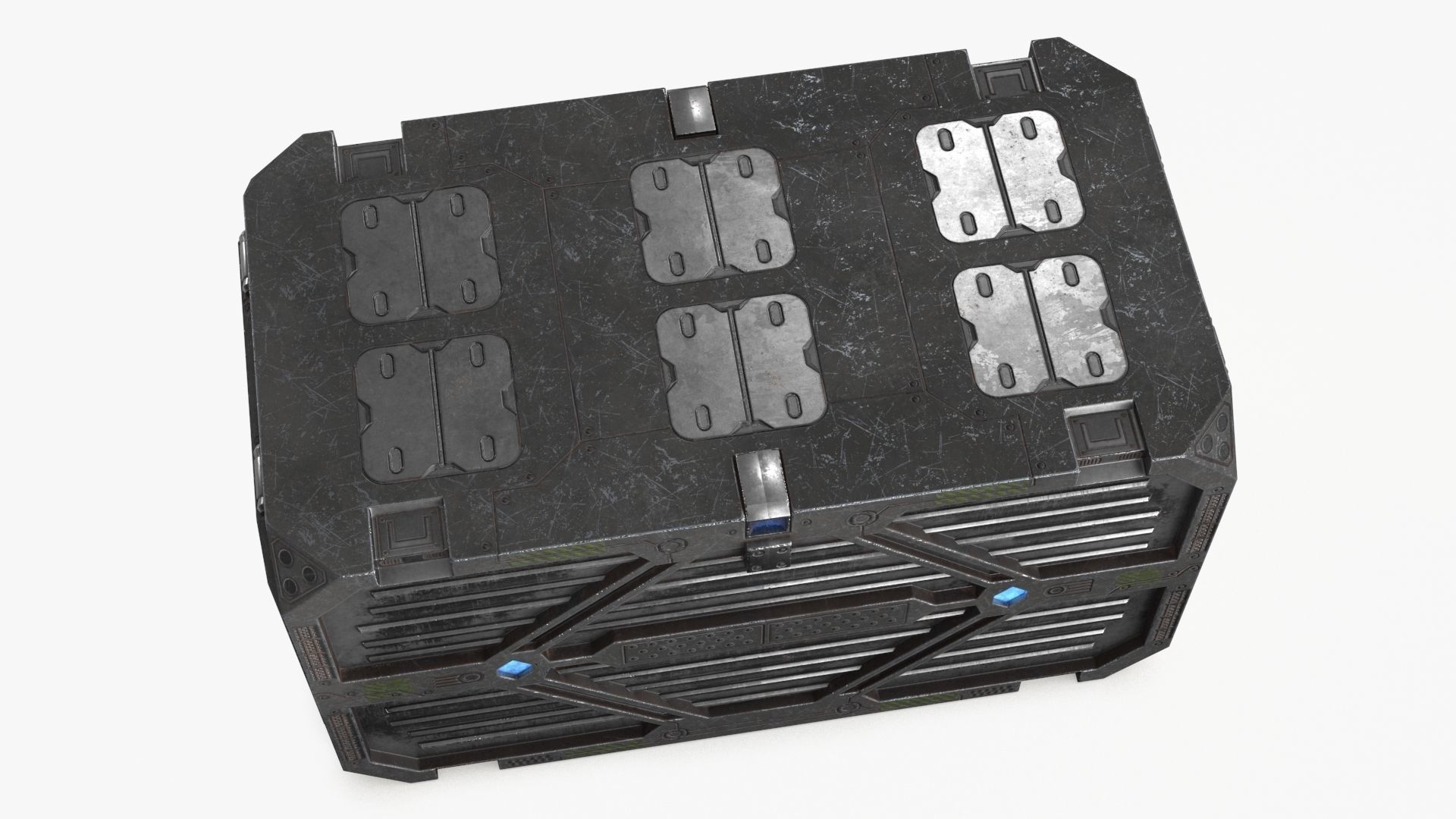 3D Sci-fi Container set of 3 v2 Low-poly 3D model_7