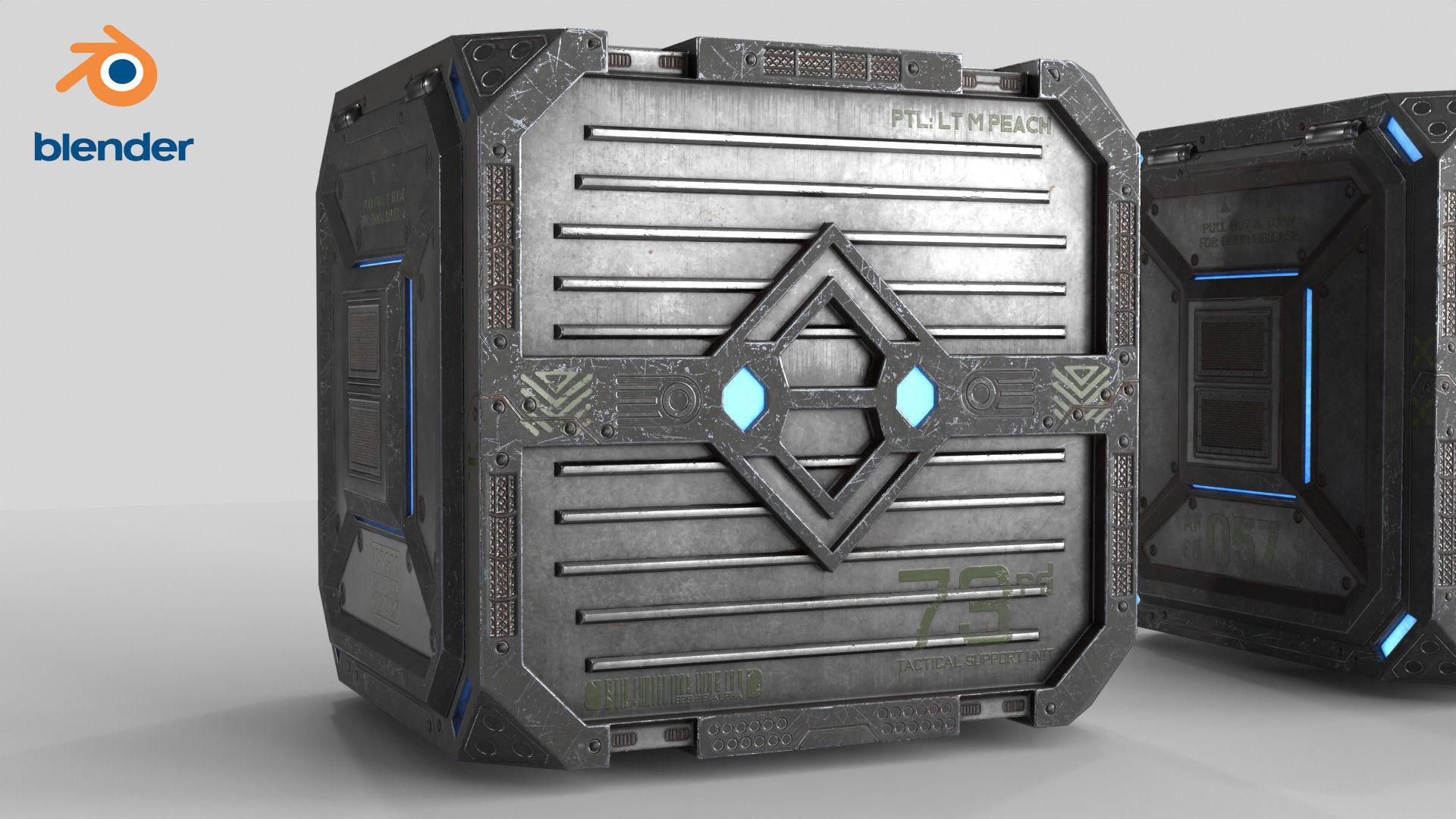 3D Sci-fi Container set of 3 v2 Low-poly 3D model_24