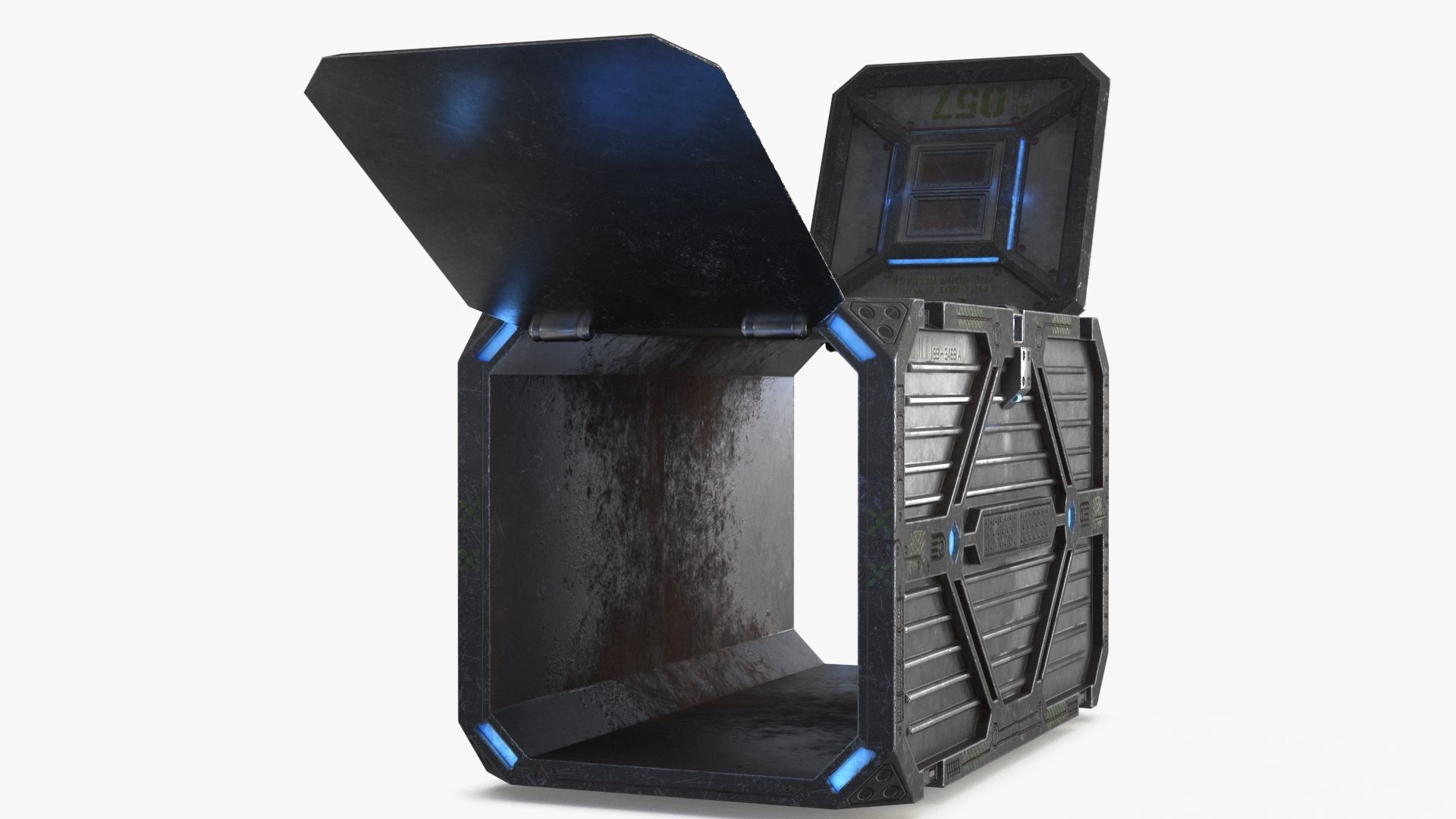 3D Sci-fi Container set of 3 v2 Low-poly 3D model_12