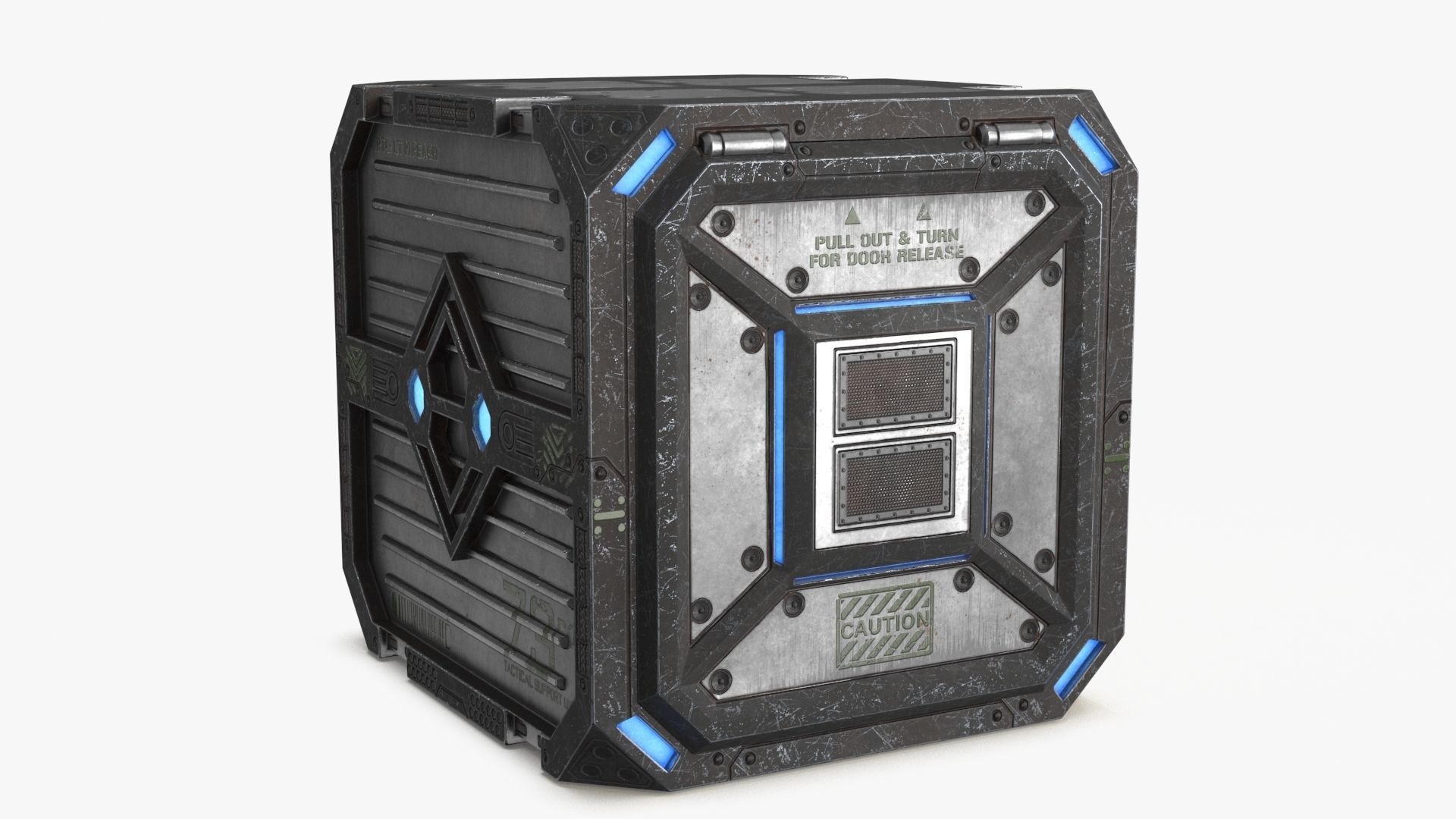 3D Sci-fi Container set of 3 v2 Low-poly 3D model_9