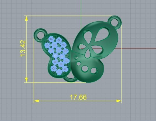Butterfly pendant Model 4090 3D print model_5