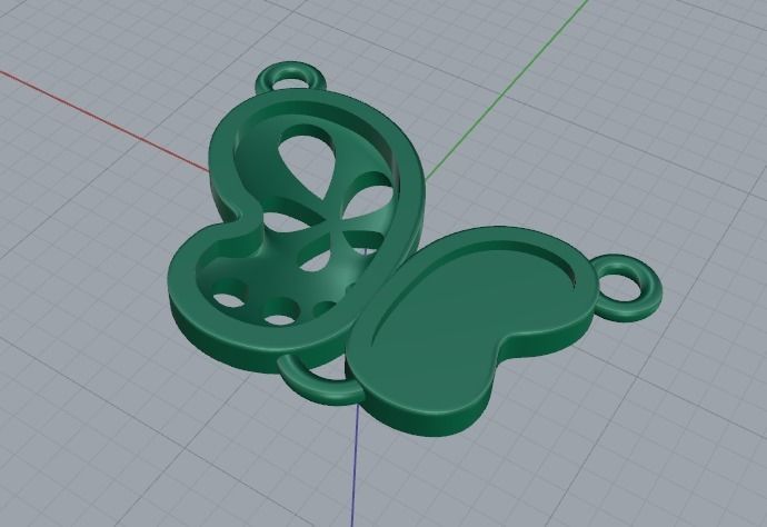 Butterfly pendant Model 4090 3D print model_4