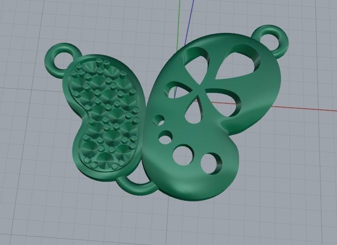 Butterfly pendant Model 4090 3D print model_3