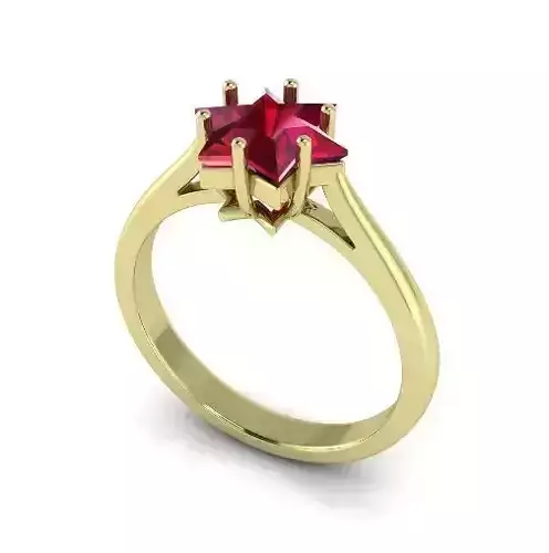 Hexagon stone ring Model 4074