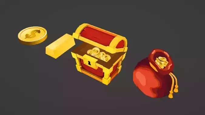 Gold Coin lowpolly pack