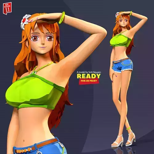 Nami with summer - One Piece 3D print model